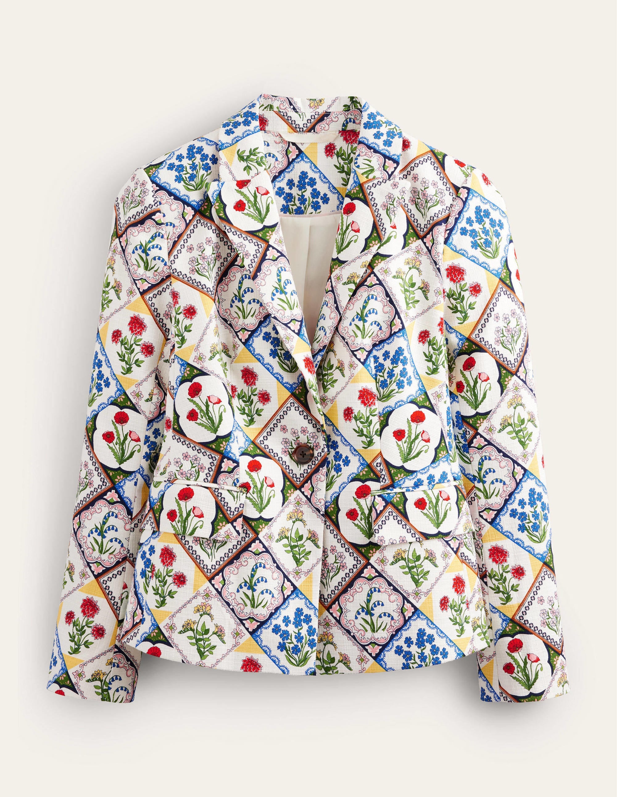 Somerset Baumwoll-Blazer-Naturweiß, Wilde Glockenblumen - Image 5