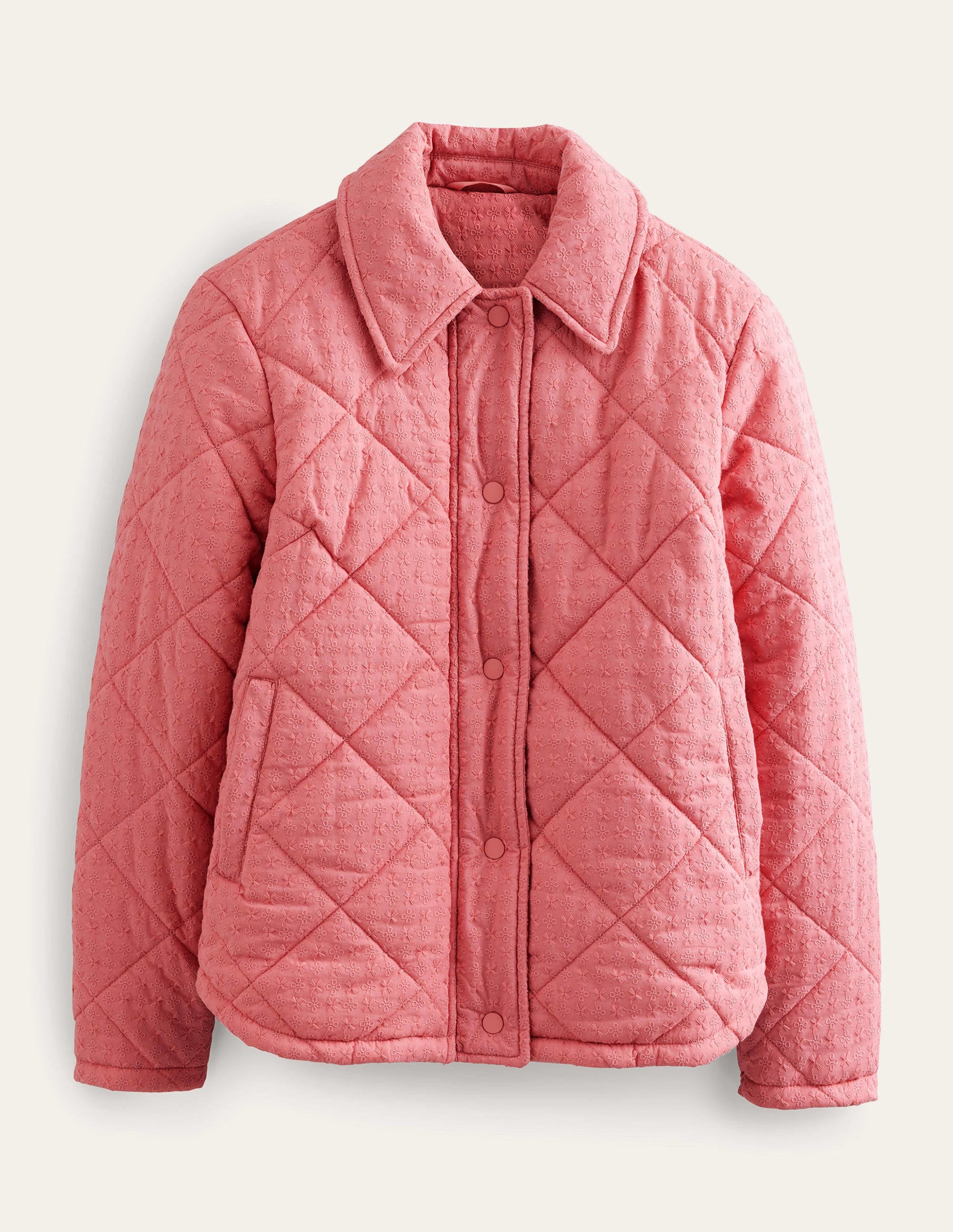 Veste matelassée en coton à broderie anglaise-Rose - Image 5