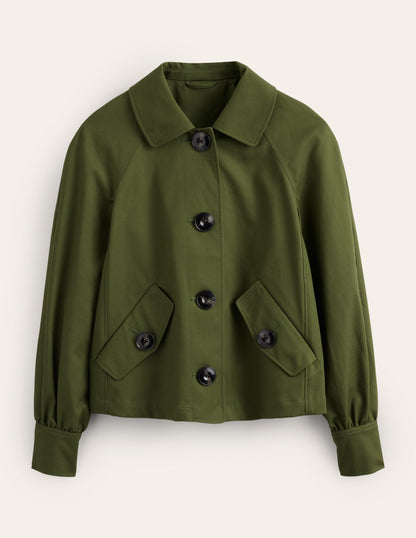 Trenchjacke aus Baumwolle-Eibengrün-6