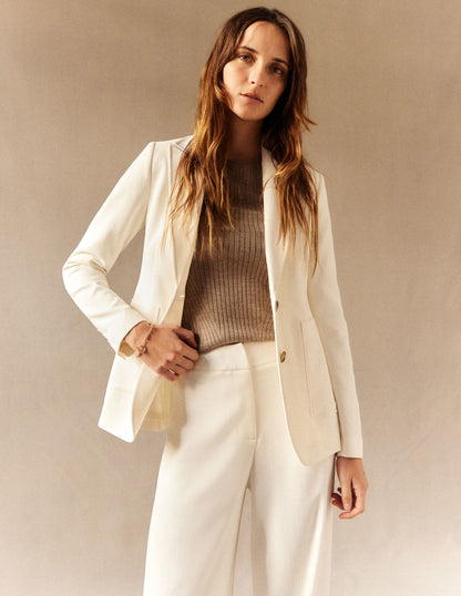 Fluid Tailored Blazer-Ivory-6