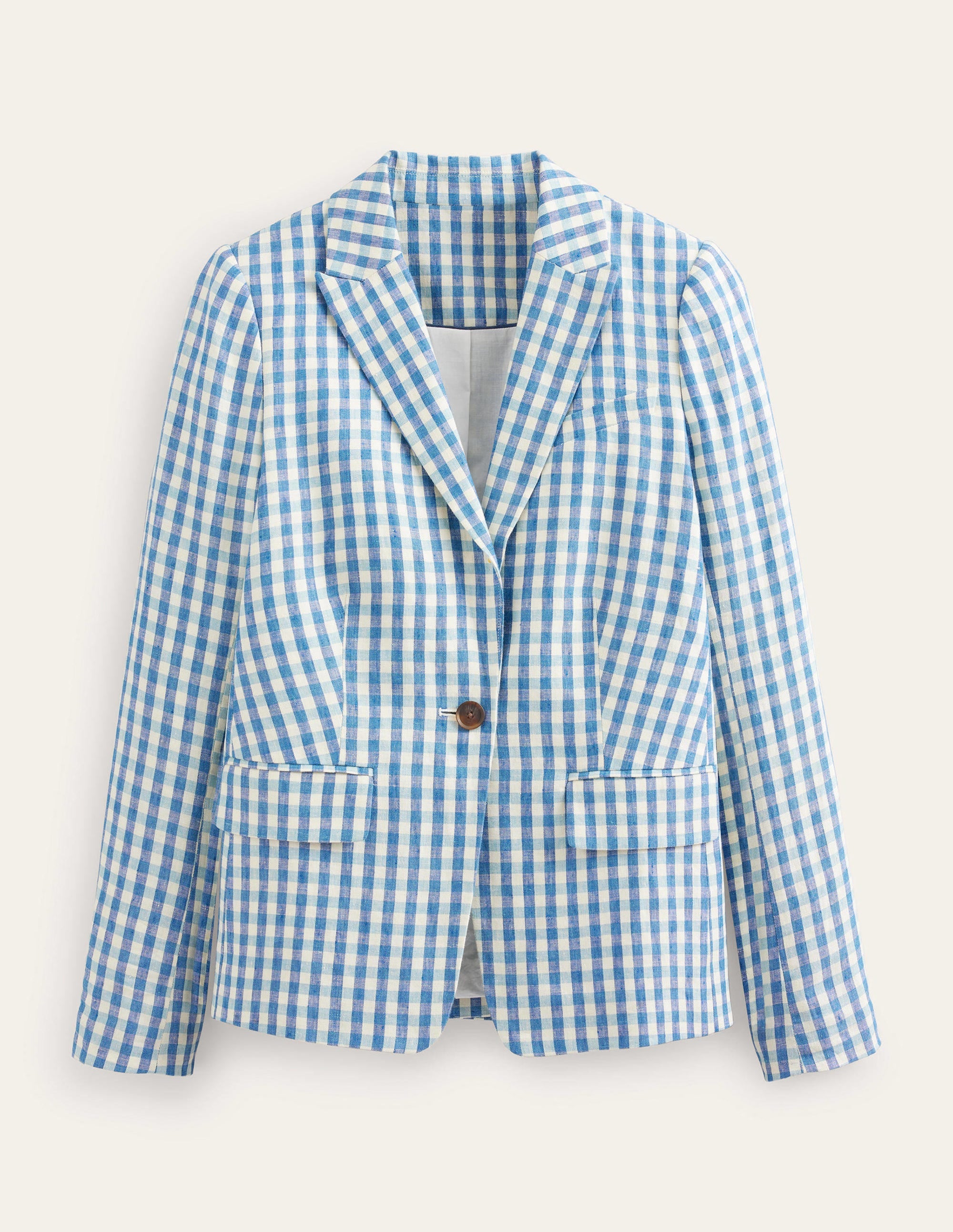 Cambridge Leinenblazer-Blau/Weiß, Vichykaros - Image 8