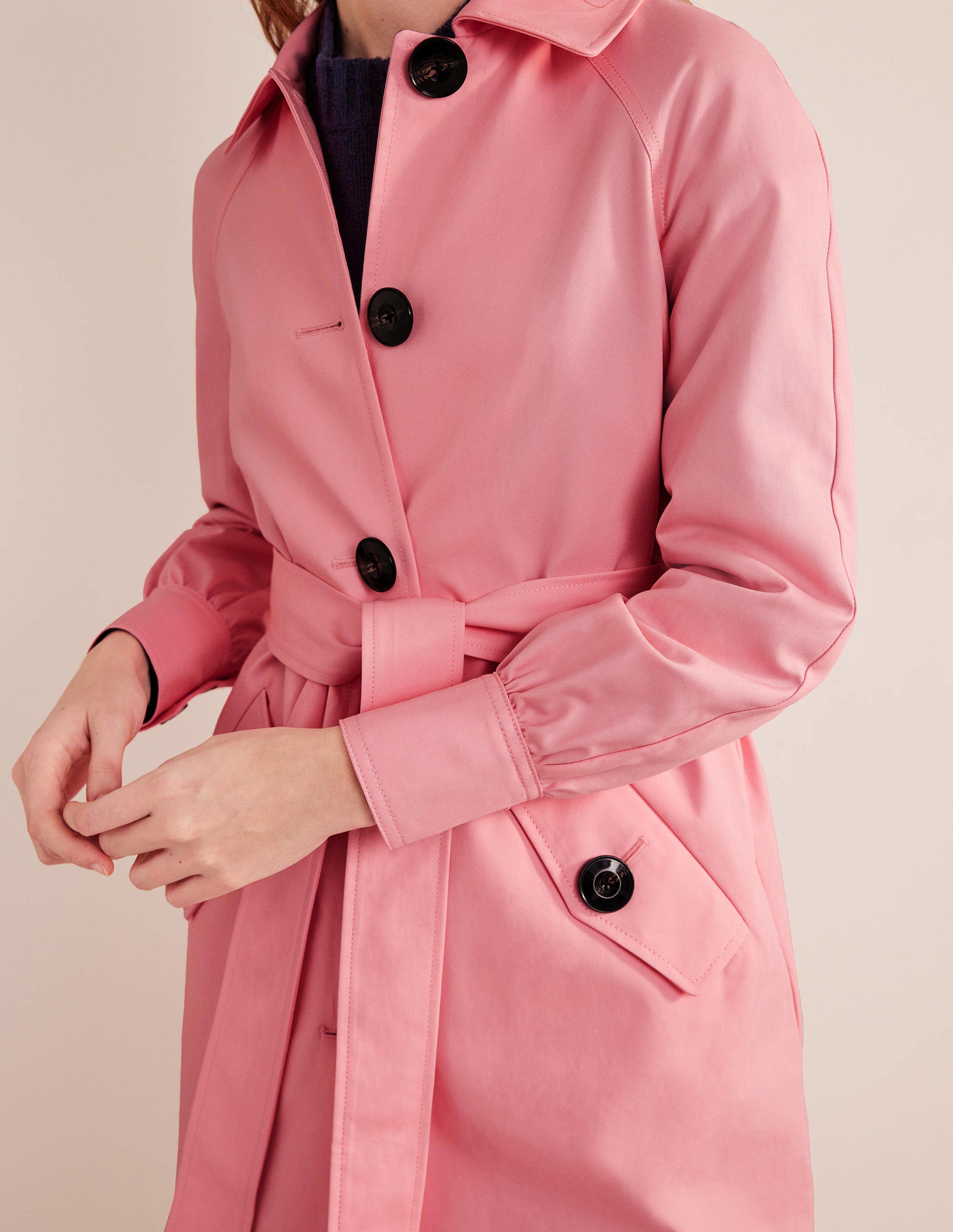 Trenchcoat mit Gürtel-Rosa - Image 2