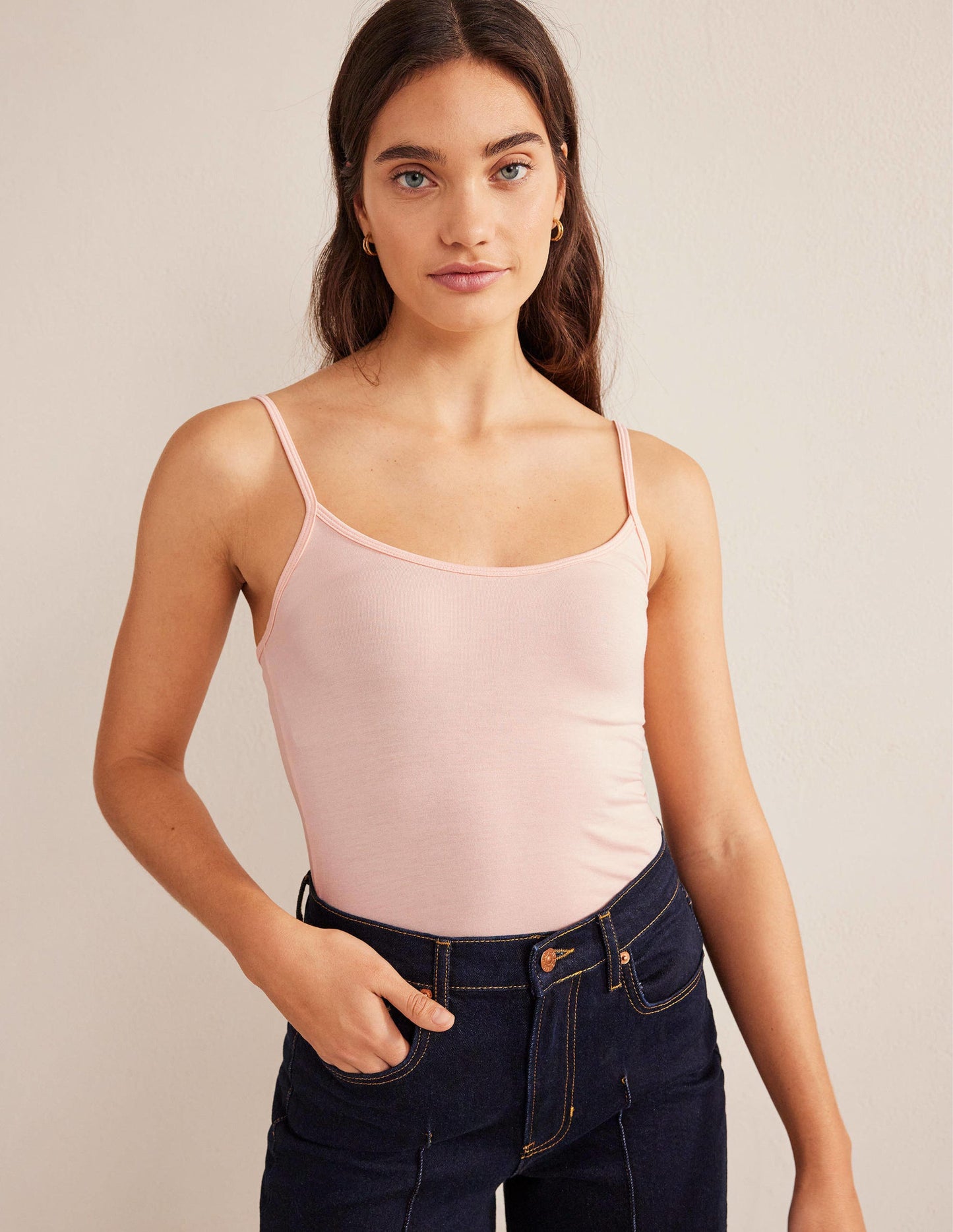 Schlichtes Camisole-Oberteil-Hellbeige