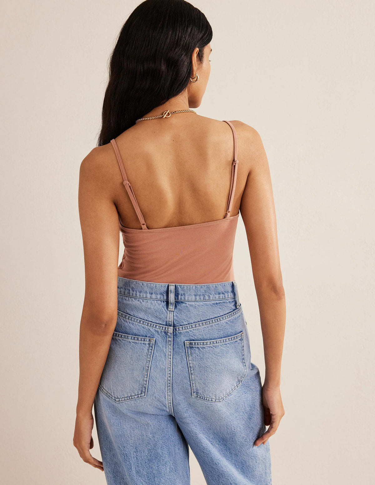 Schlichtes Camisole-Oberteil-Hellbraun - Image 3