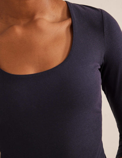 Double Layer Front Top-Navy-2
