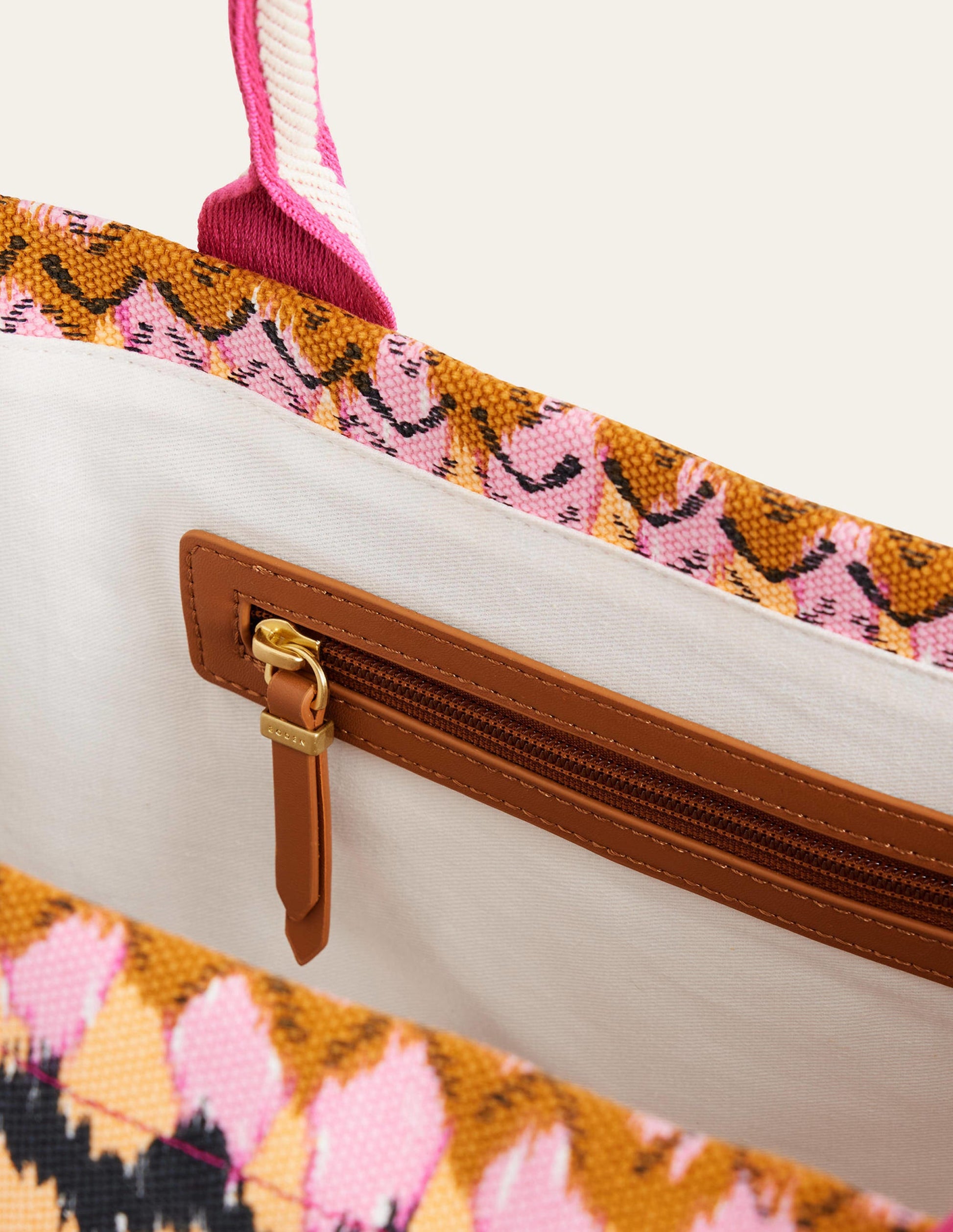 Sac cabas Tilda en toile-Multicolore, motif ikat-3