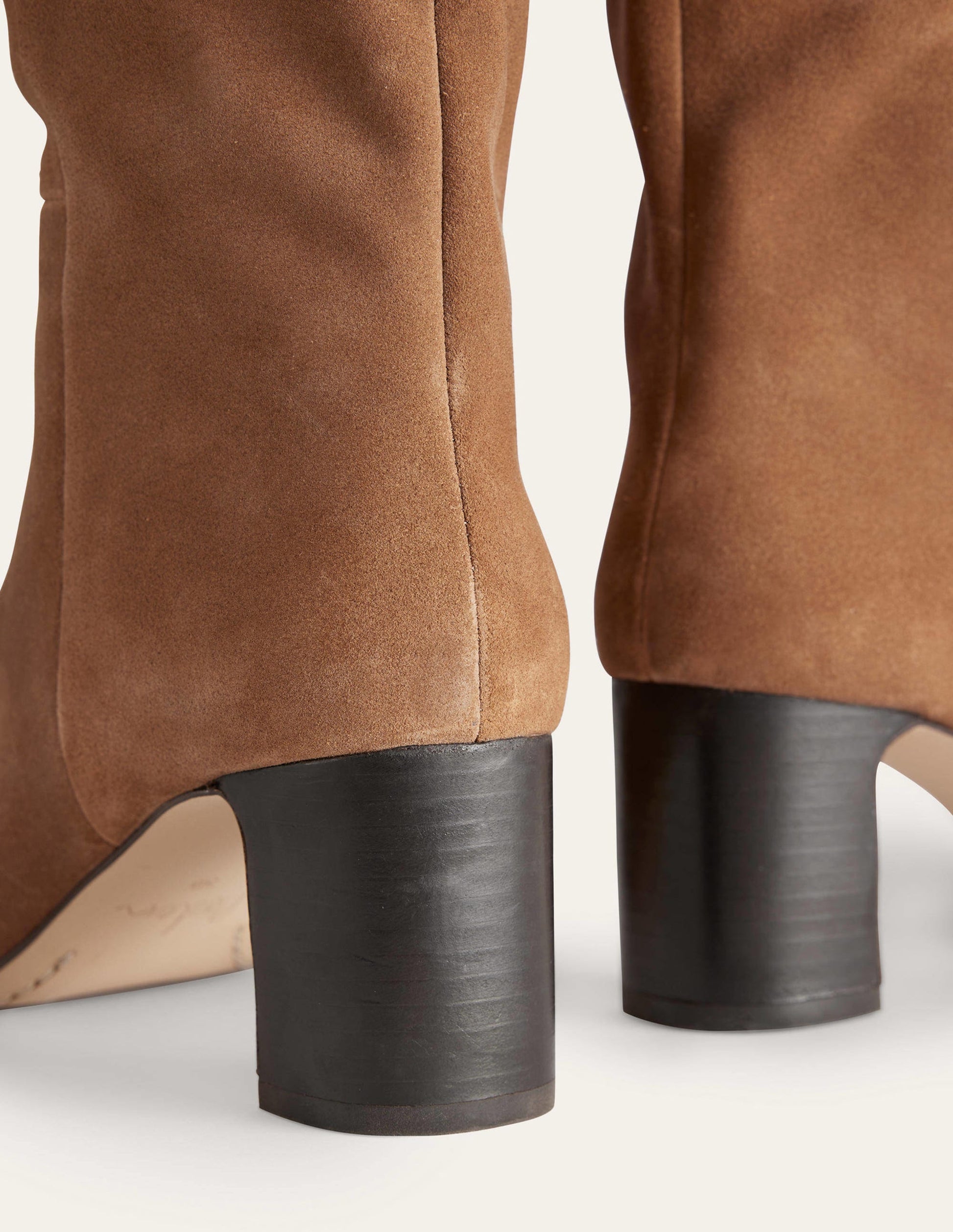 Erica Kniehohe Lederstiefel-Goldbraun, Velours-Rindsleder-3