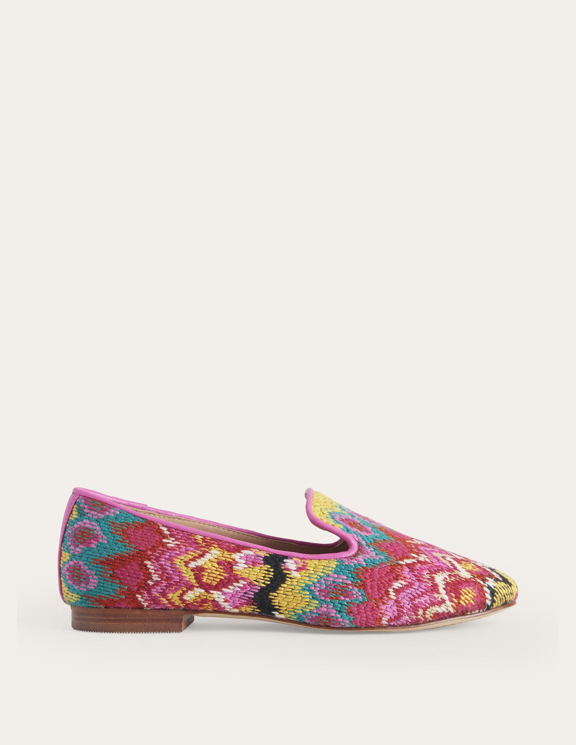 Tapestry Embroidered Loafers-Multi, Textured Ikat-1