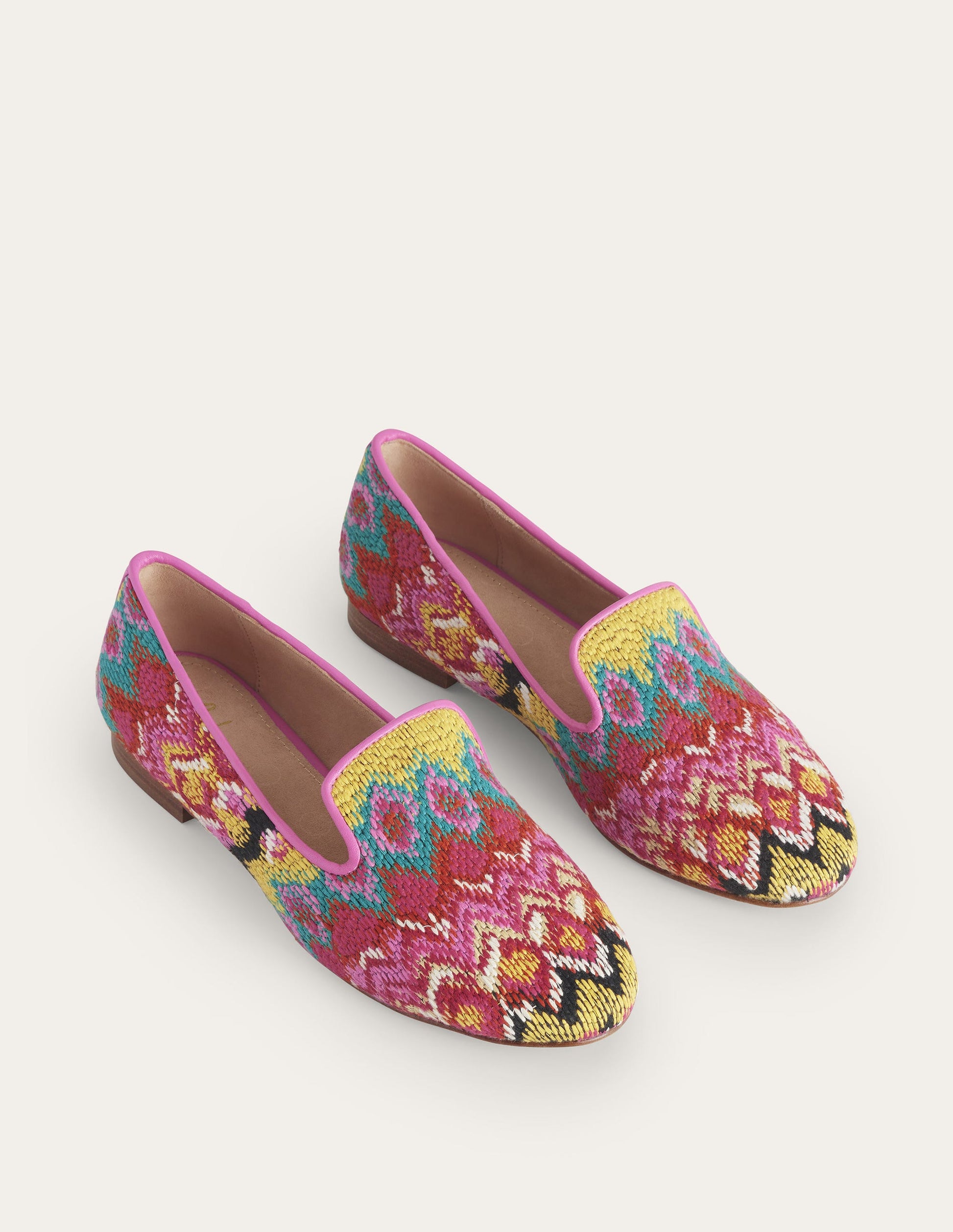Tapestry Embroidered Loafers-Multi, Textured Ikat-2