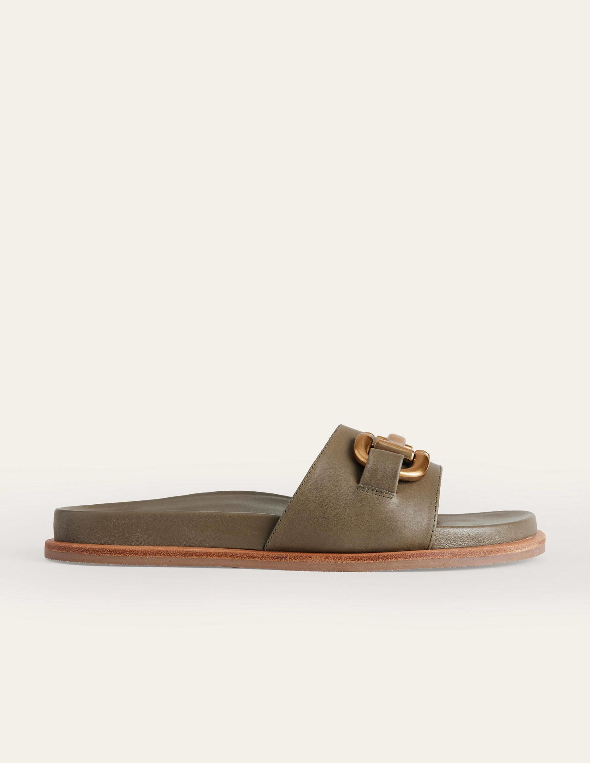 Iris Snaffle Slider Sandals-Deep Olive-2