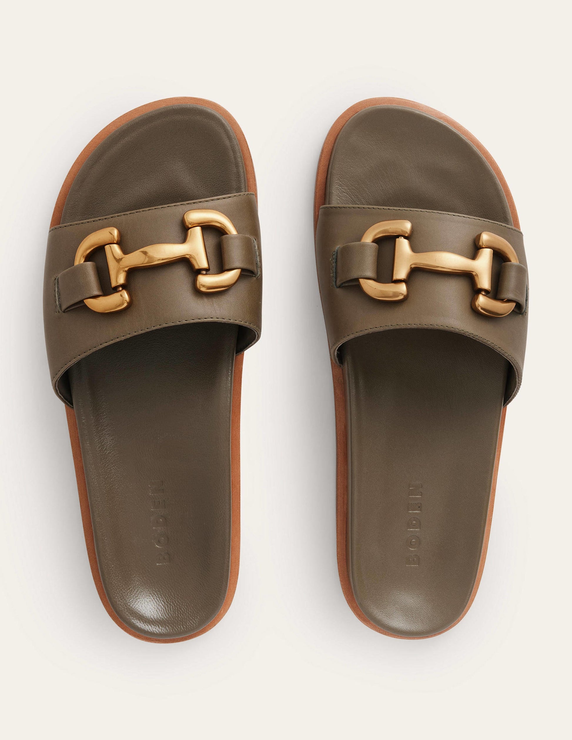 Iris Snaffle Slider Sandals-Deep Olive-5