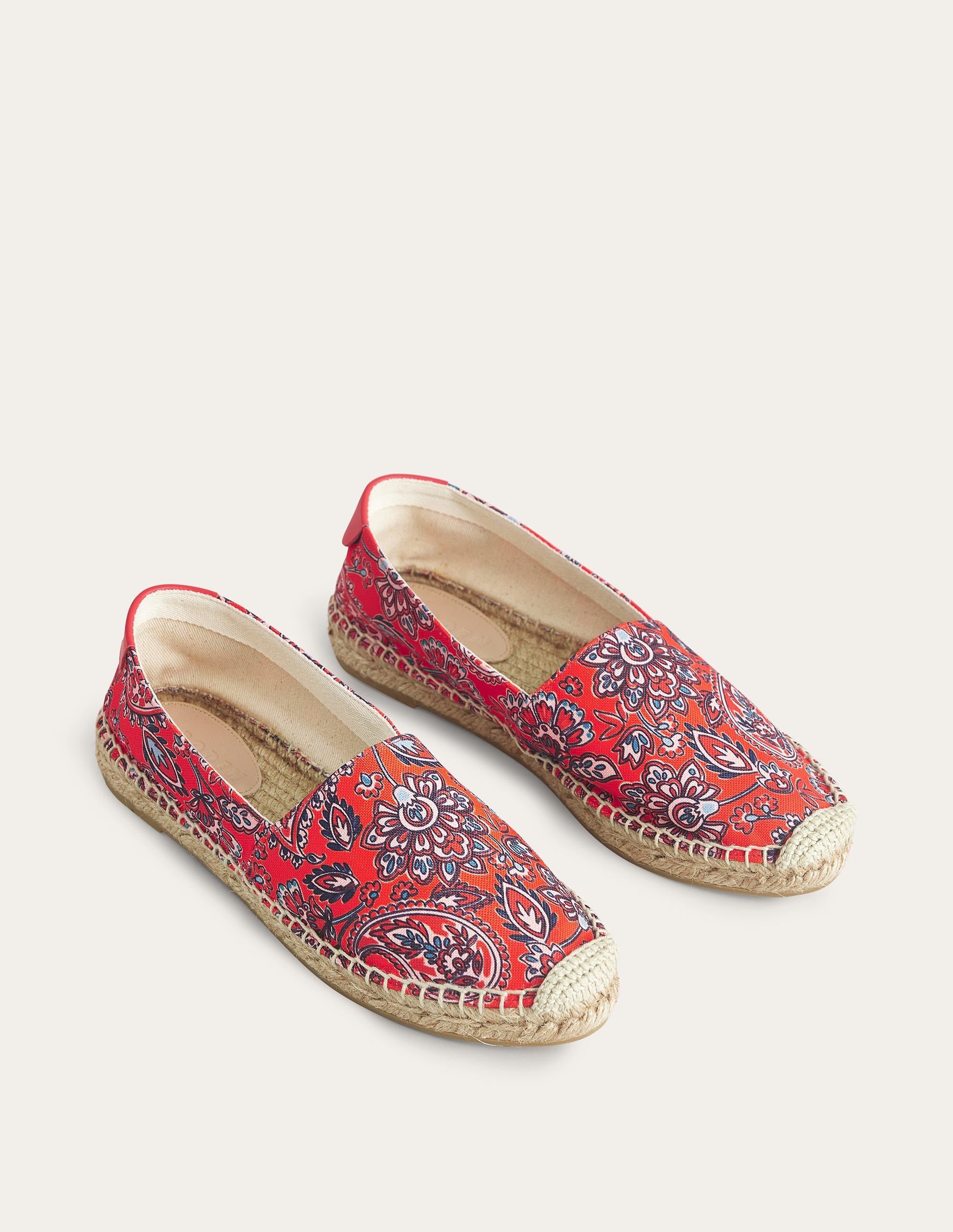 Classic Flat Espadrilles-High Risk Red, Paisley Terrace - Image 2