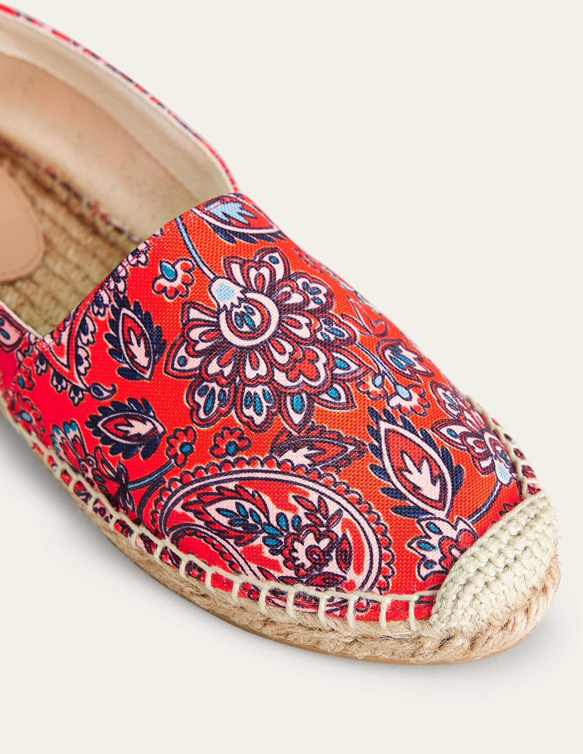 Classic Flat Espadrilles-High Risk Red, Paisley Terrace - Image 3