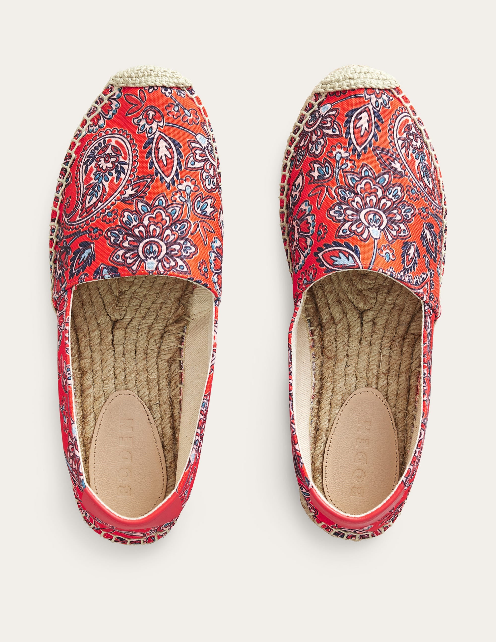 Classic Flat Espadrilles-High Risk Red, Paisley Terrace - Image 4