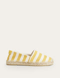 Espadrilles plates classiques-Rayé toile ocre