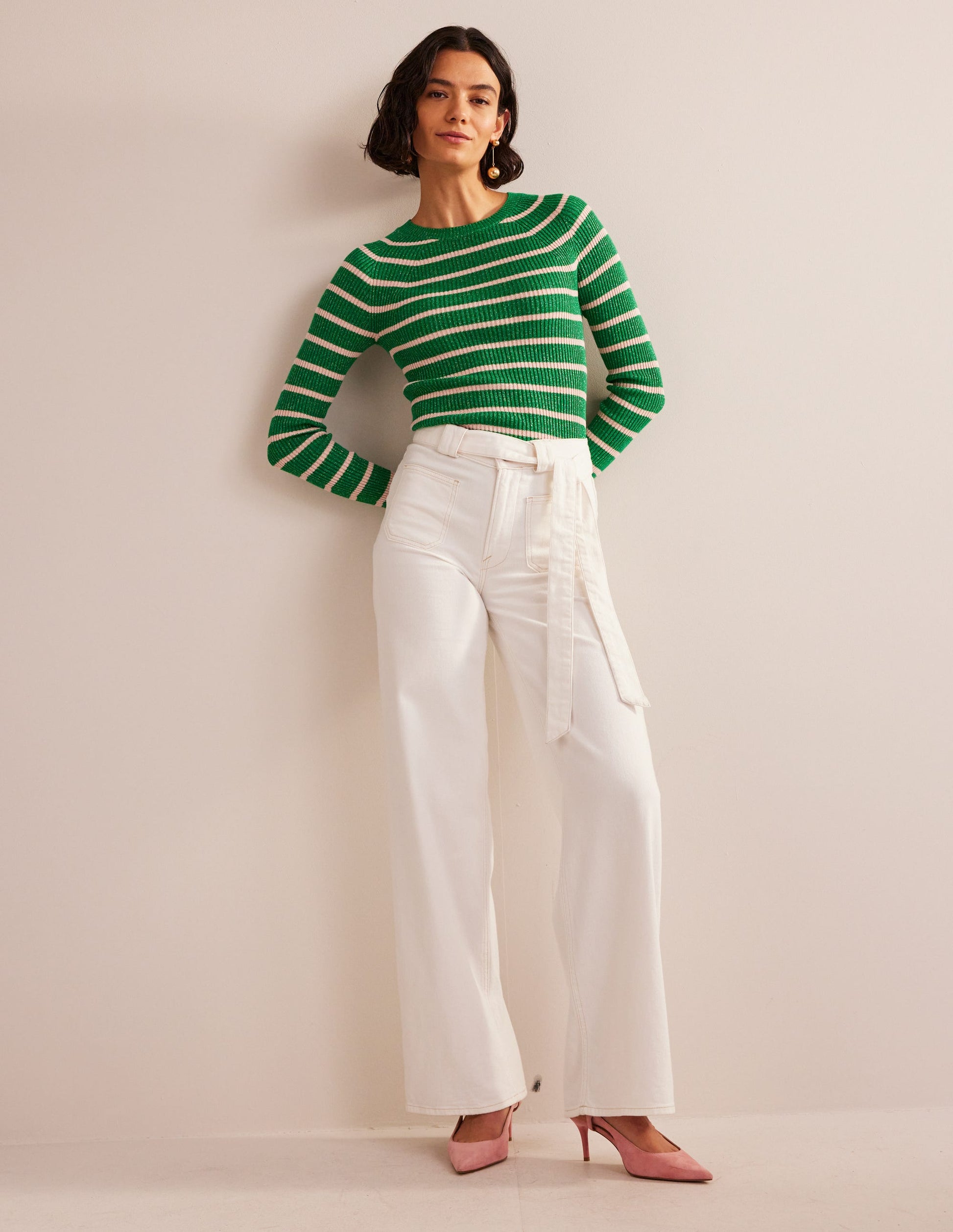 Sandalen mit Doppelriemen-Paprikagrün, Leder-1