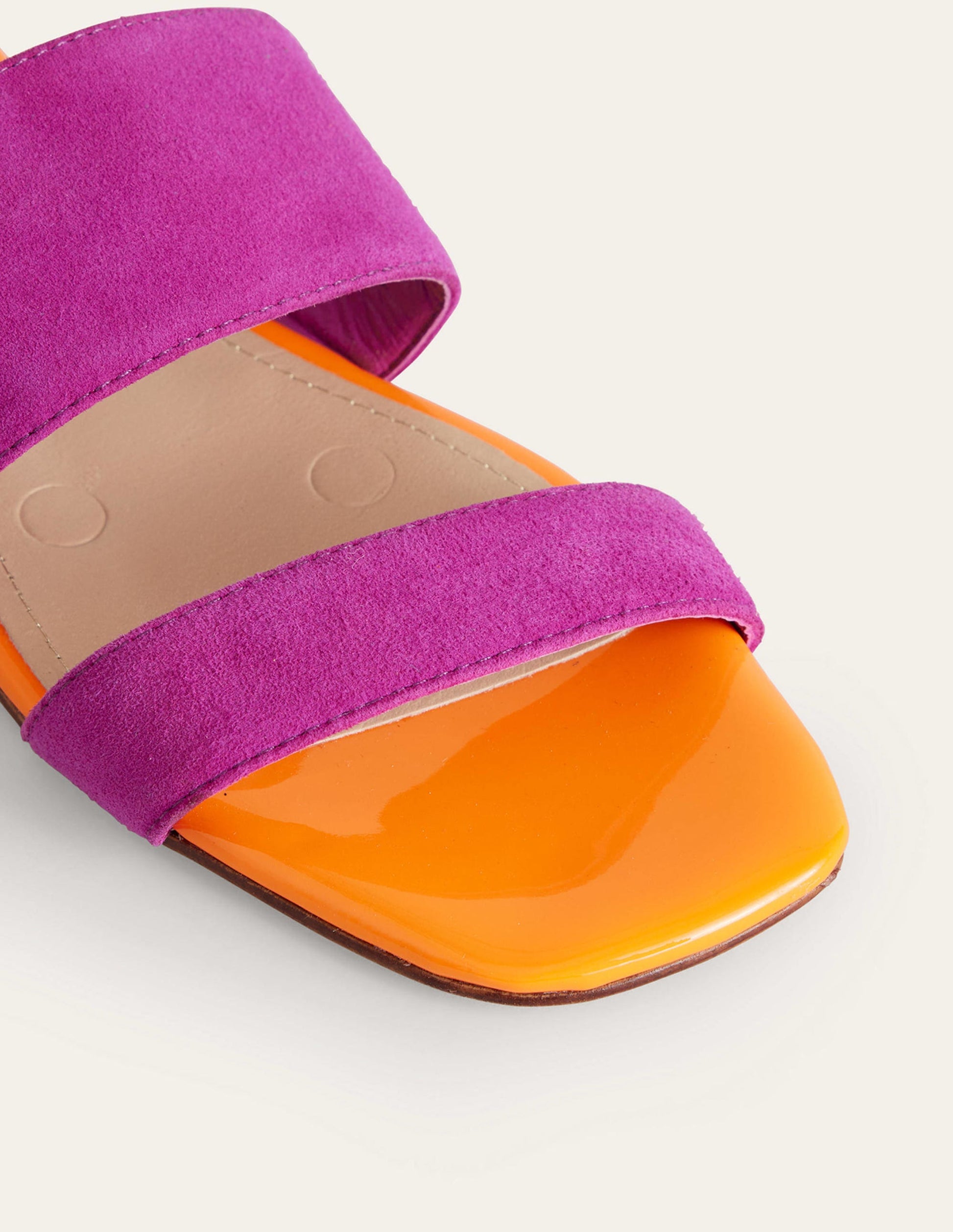 Sandalen mit Doppelriemen-Magenta, Veloursleder-3