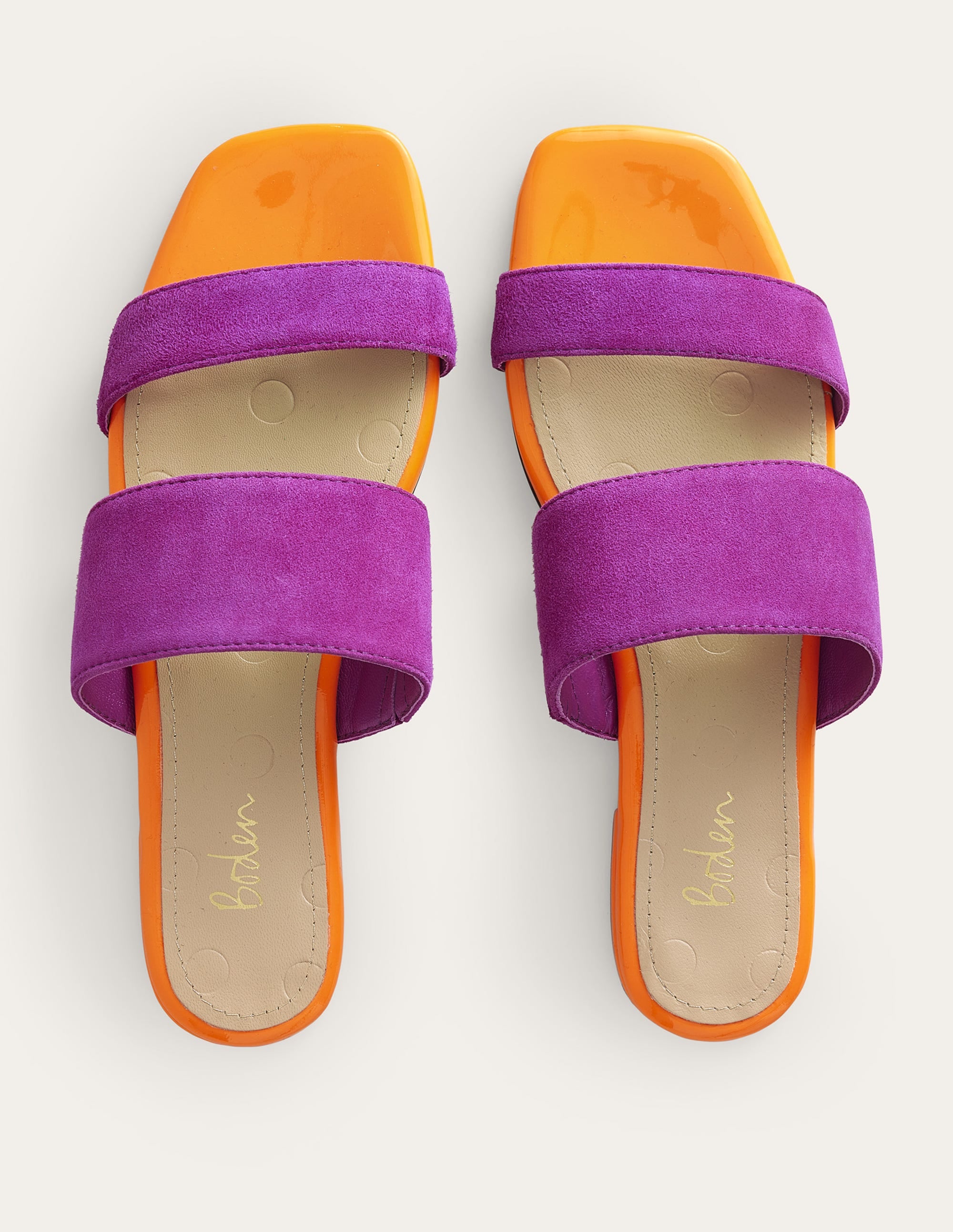Two Strap Sandals-Rose Violet Suede - Image 4