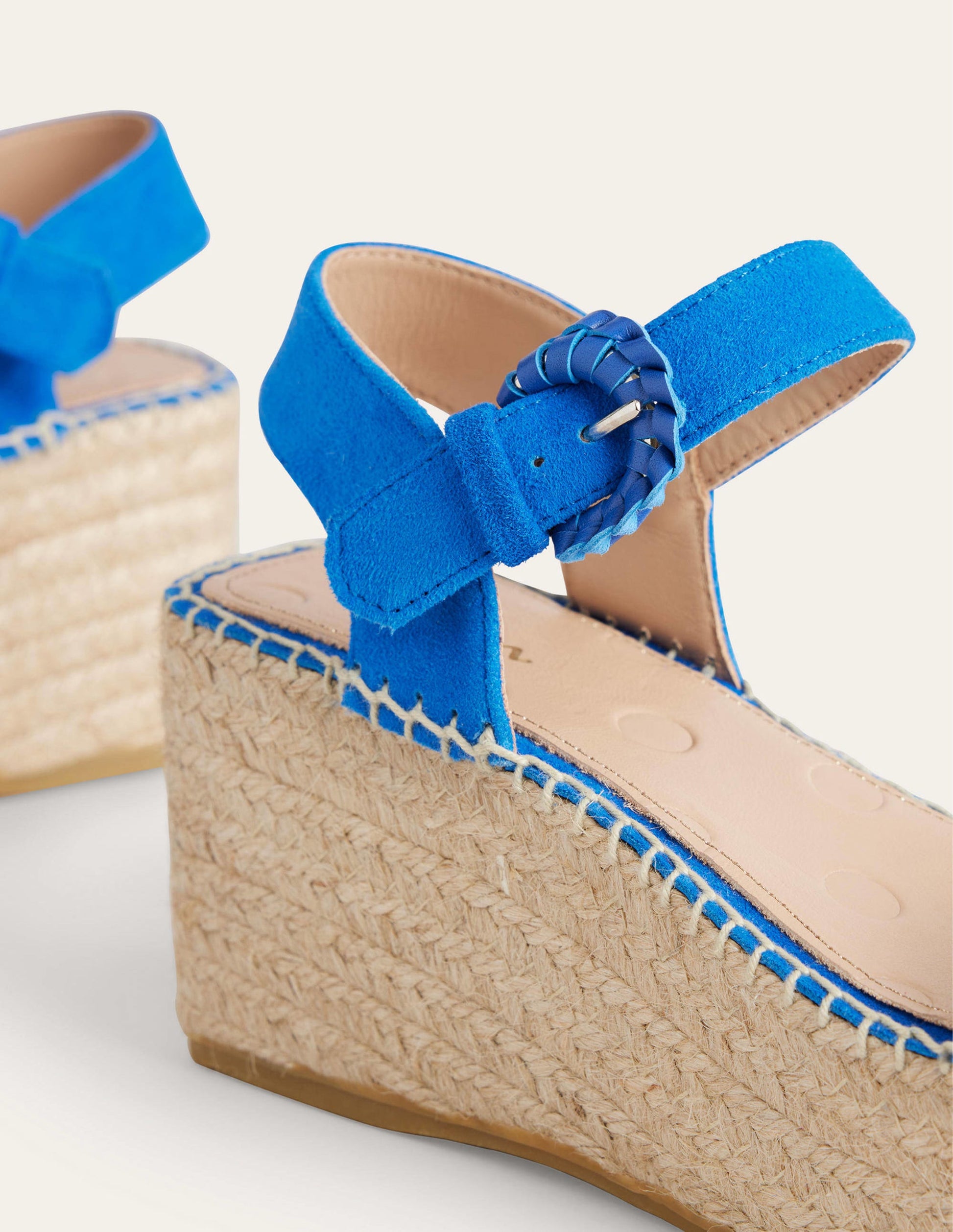 Espadrilles mit Keilabsatz-Fischreiherblau, Veloursleder-3