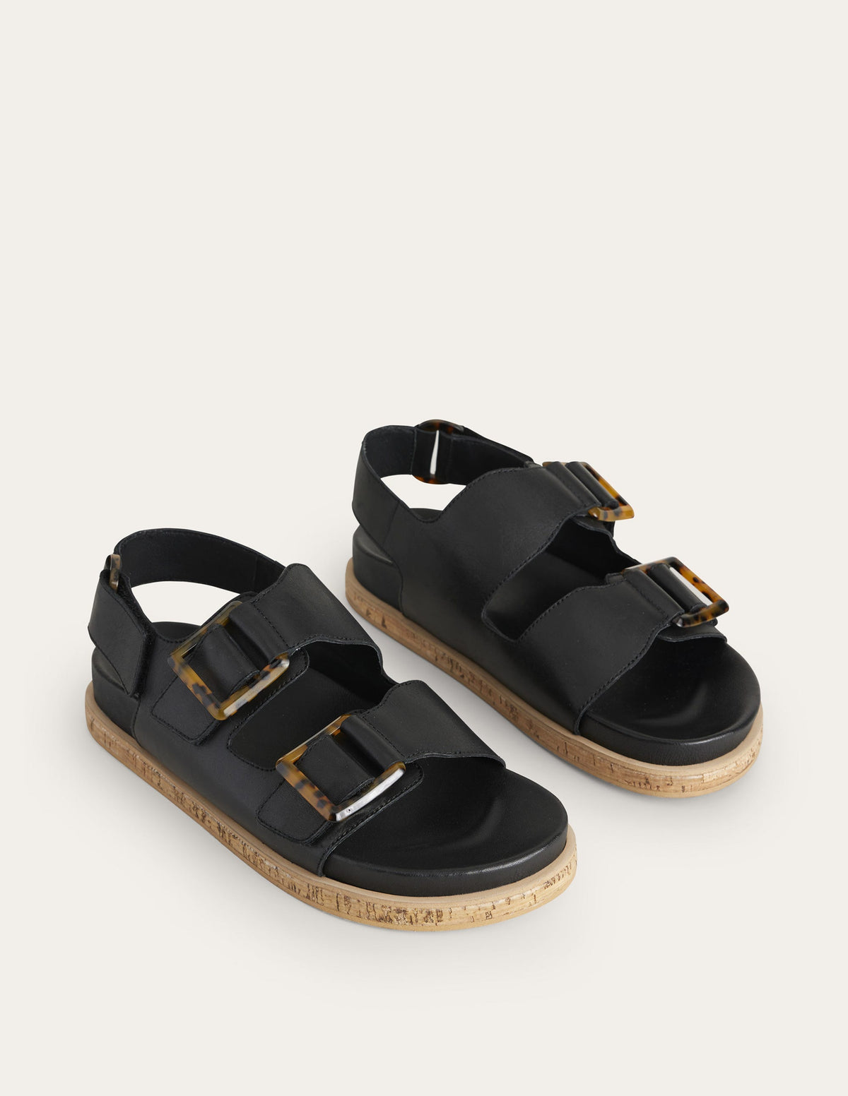 Schnallensandalen mit breiter Sohle-Schwarz-3