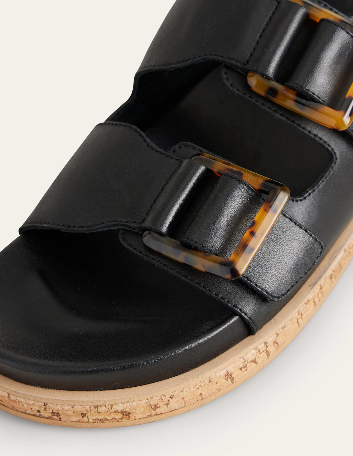 Schnallensandalen mit breiter Sohle-Schwarz-4