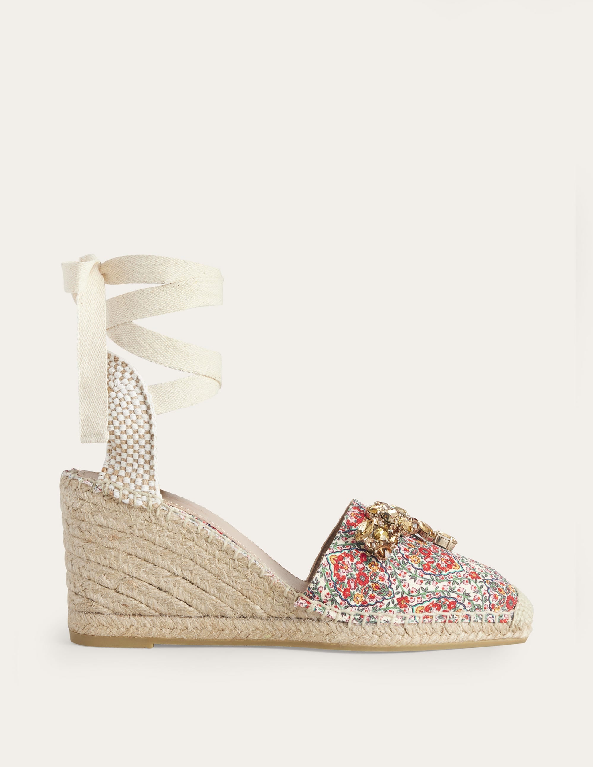Embellished Espadrille Wedges-Multi, Vine Terrace - Image 2