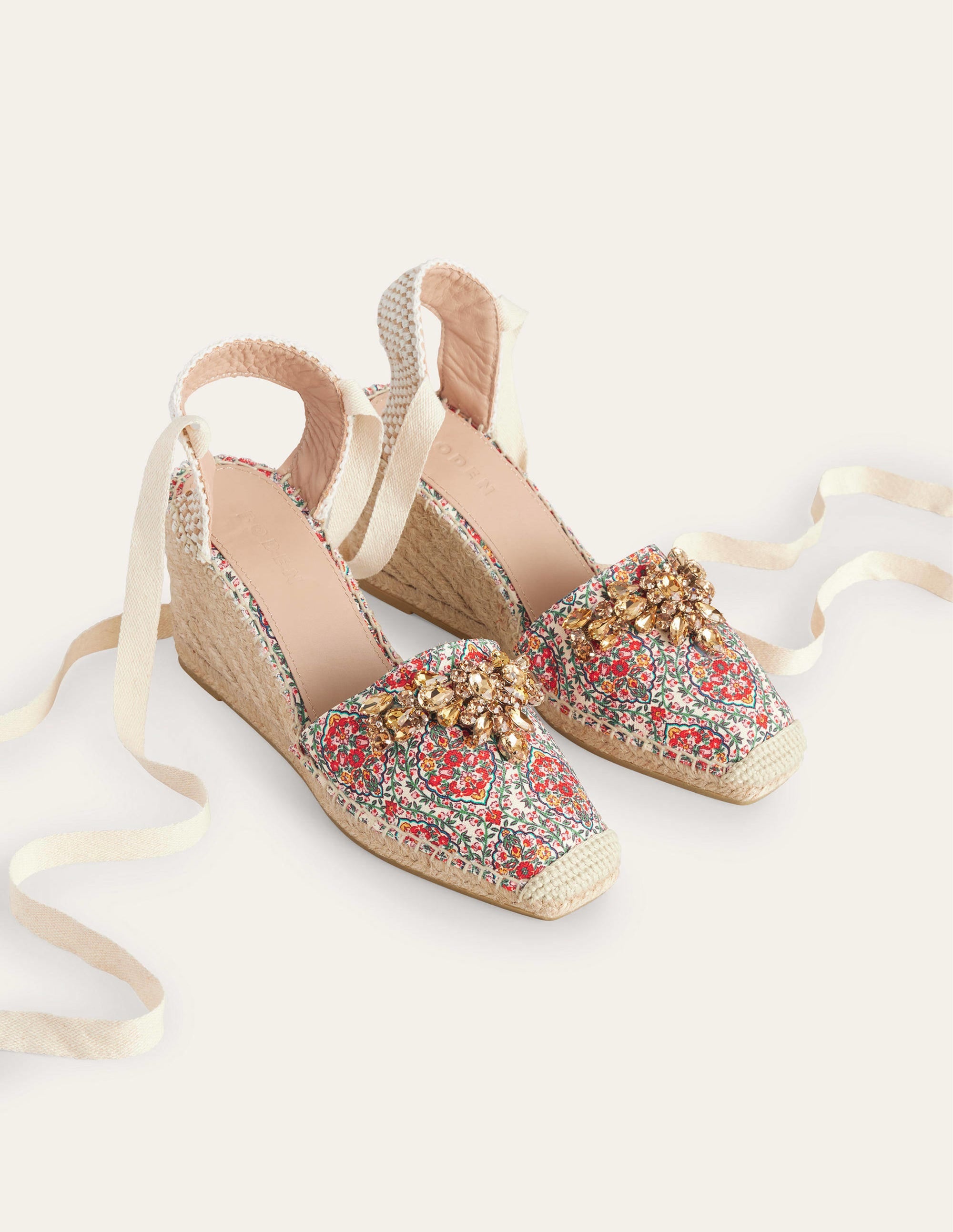 Embellished Espadrille Wedges-Multi, Vine Terrace - Image 3