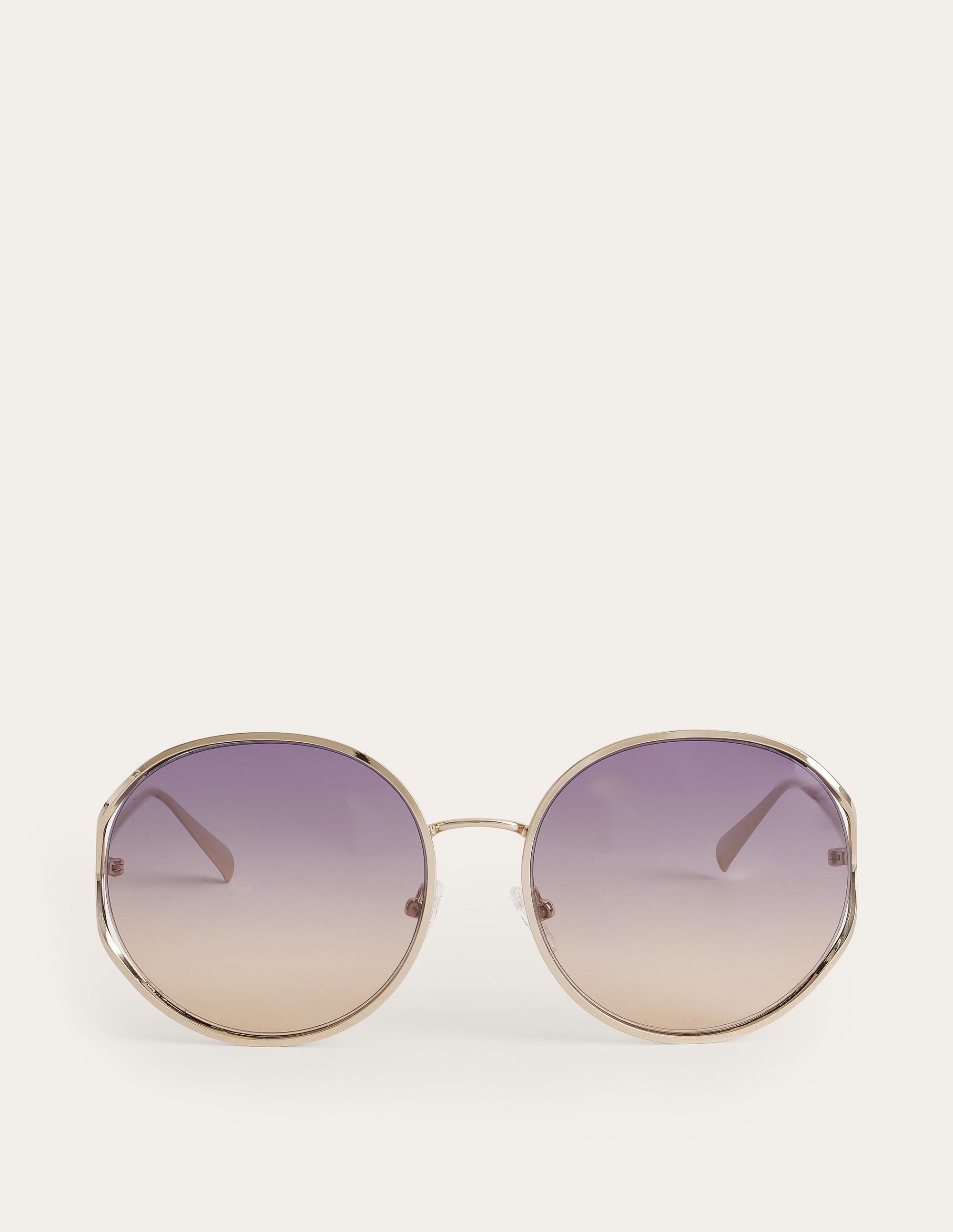 Runde Sonnenbrille mit Drahtgestell-Gold - Image 1