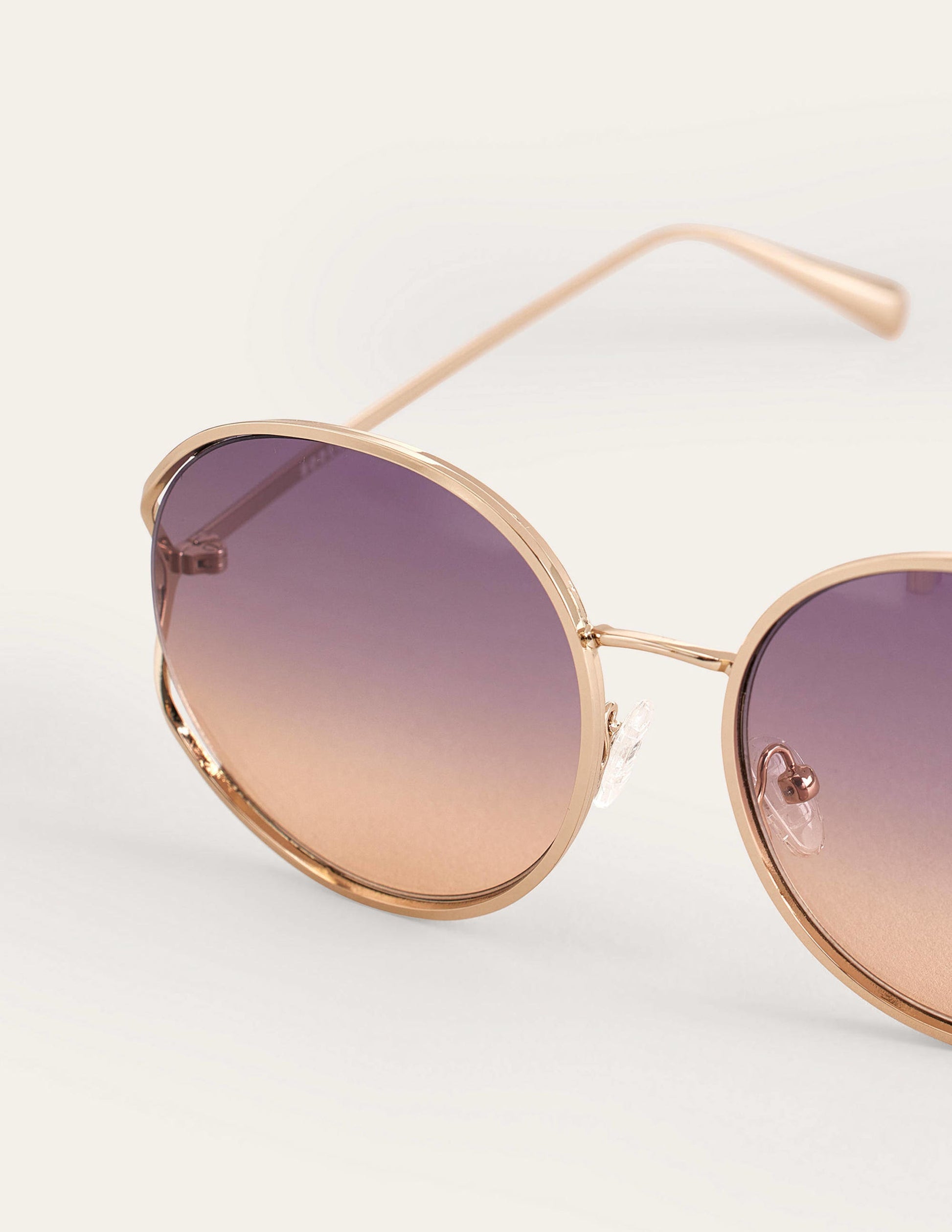 Runde Sonnenbrille mit Drahtgestell-Gold-3