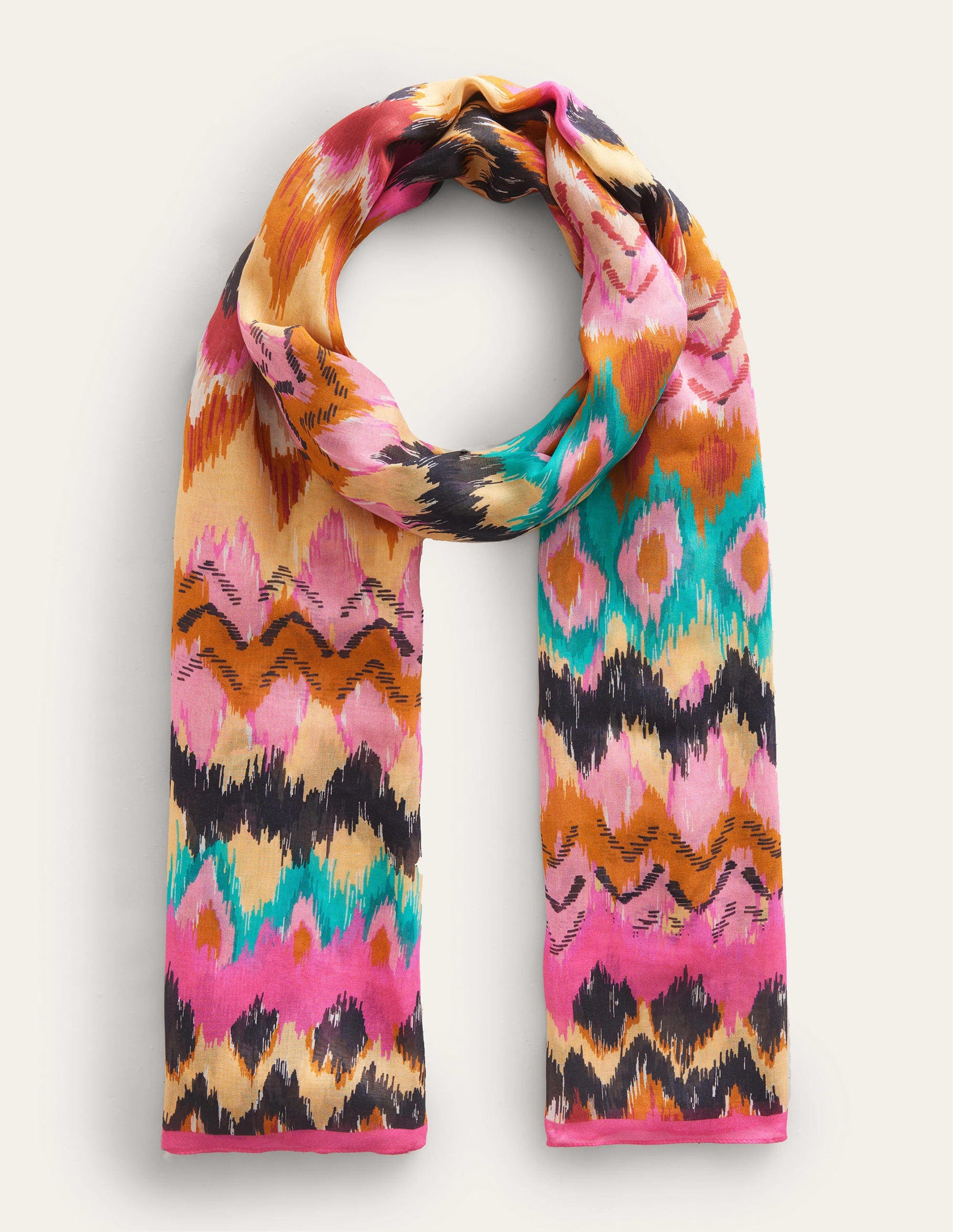 Foulard imprimé façon paréo-Multi, motif ikat-1