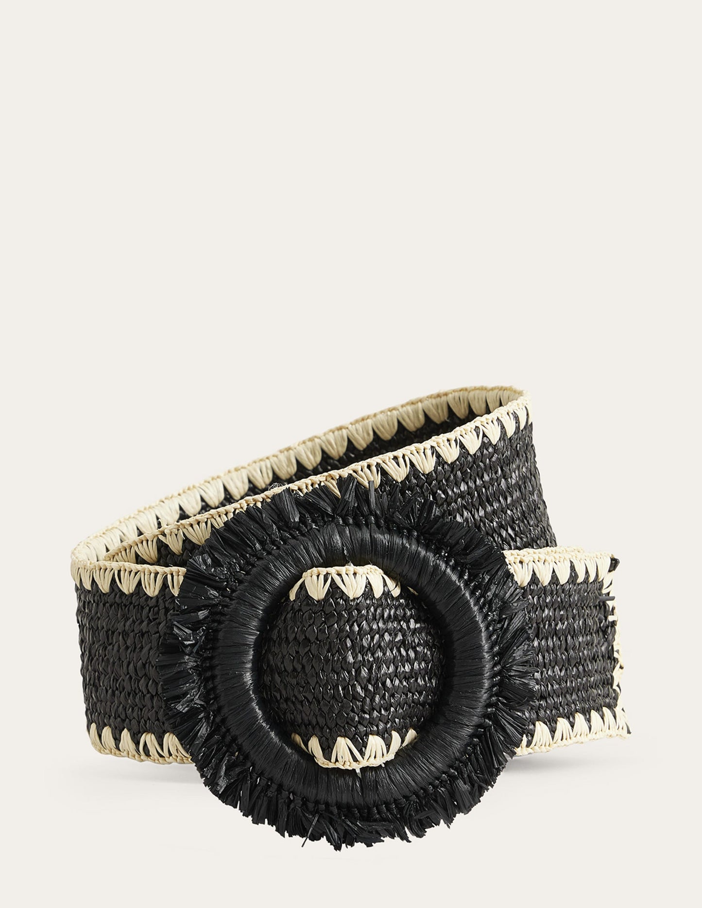 Raffia Belt-Black