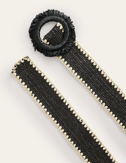 Raffia Belt-Black-3