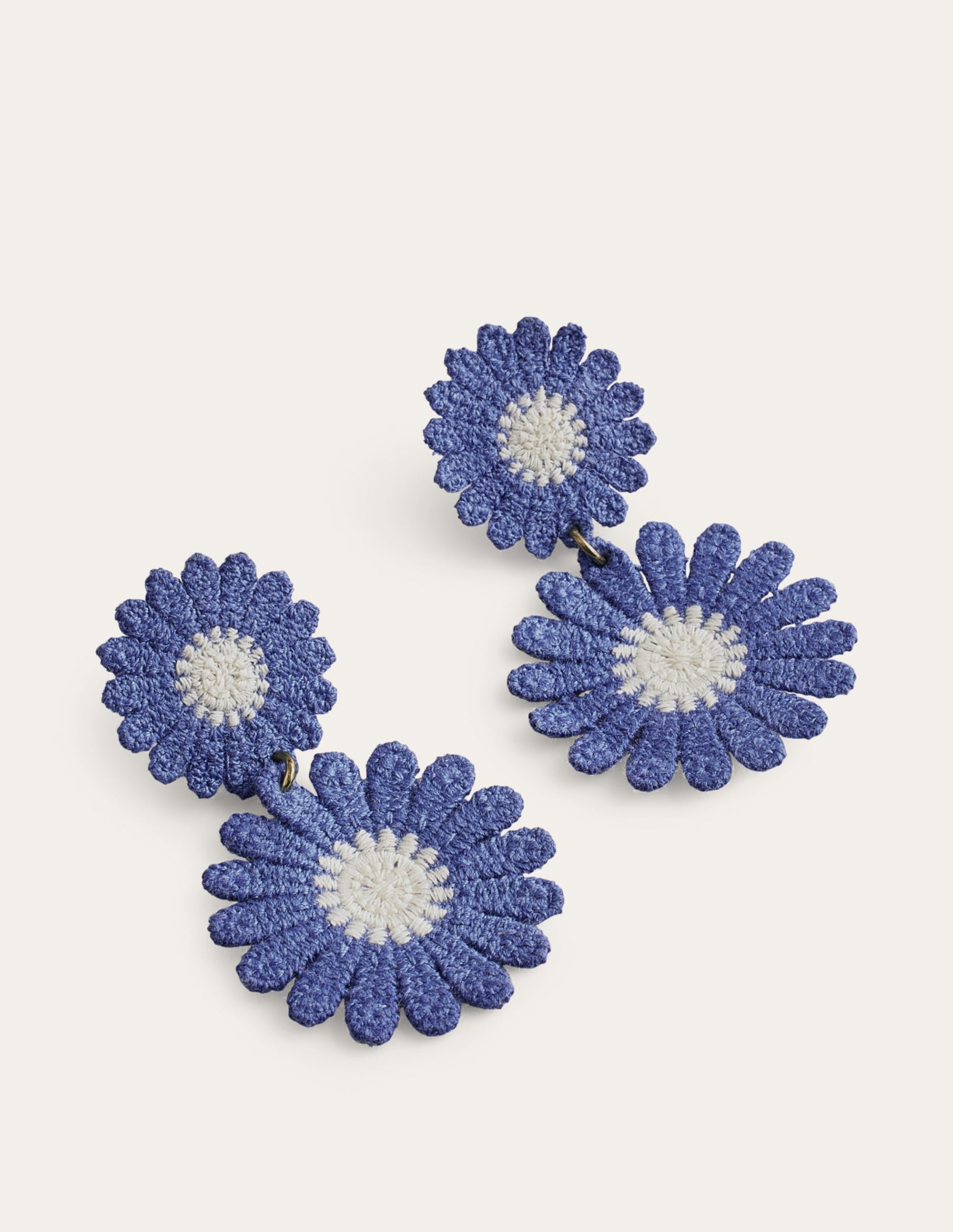 Blumen-Ohrringe mit Spitze-Blau - Image 2