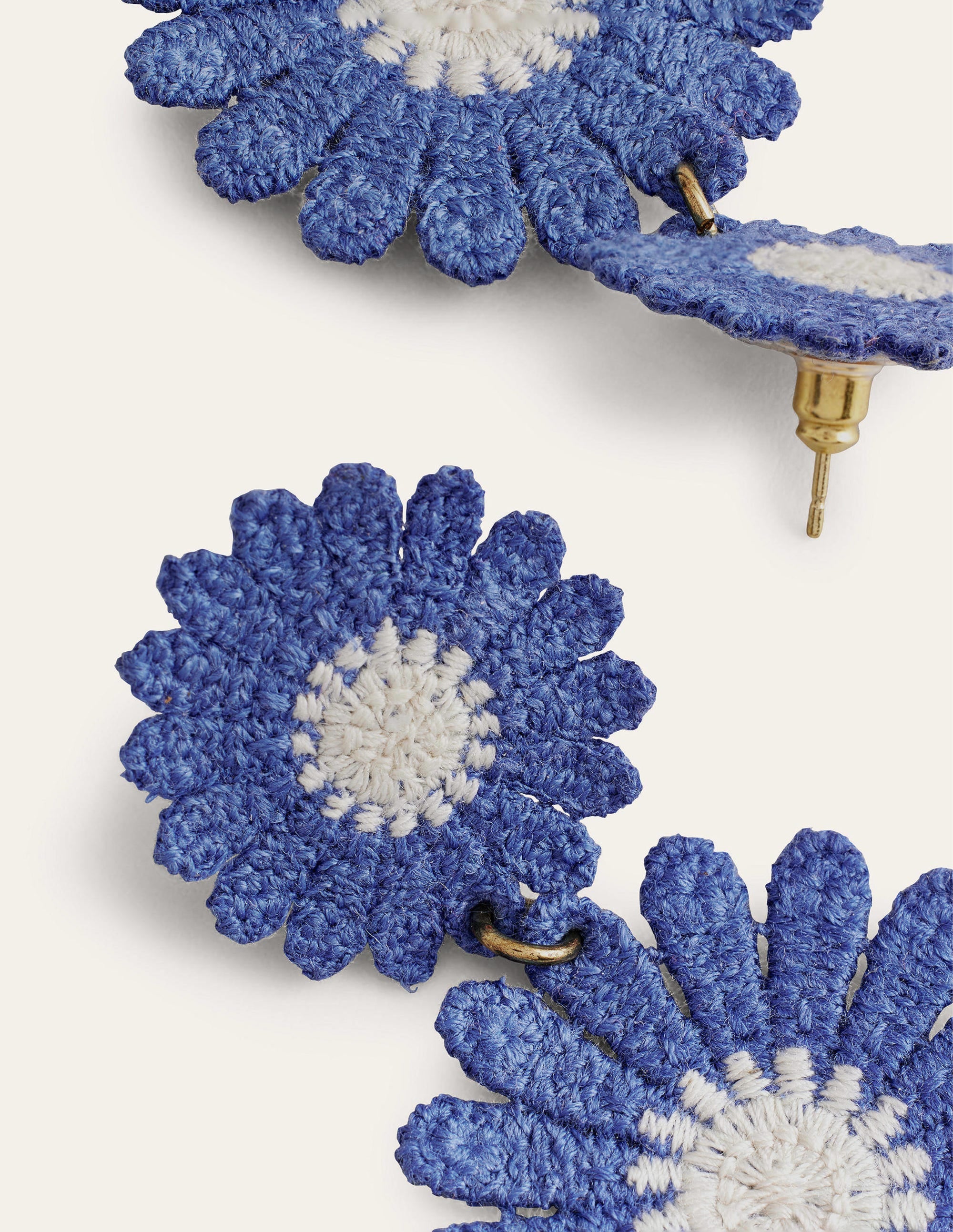 Blumen-Ohrringe mit Spitze-Blau - Image 3