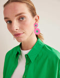 Boucles d'oreilles florales en dentelle-Rose