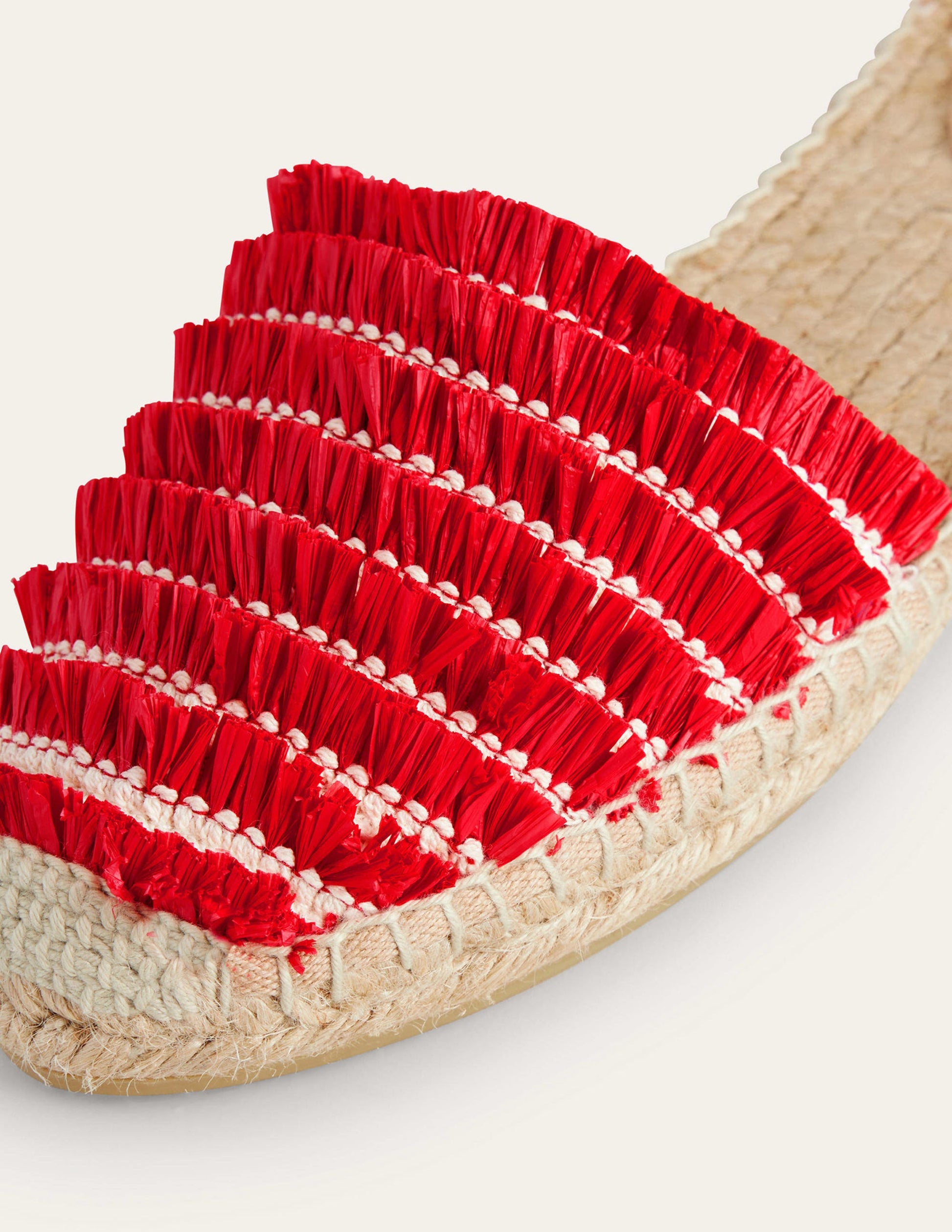 Flache Espadrilles mit Fransen-Zinnoberrot-4