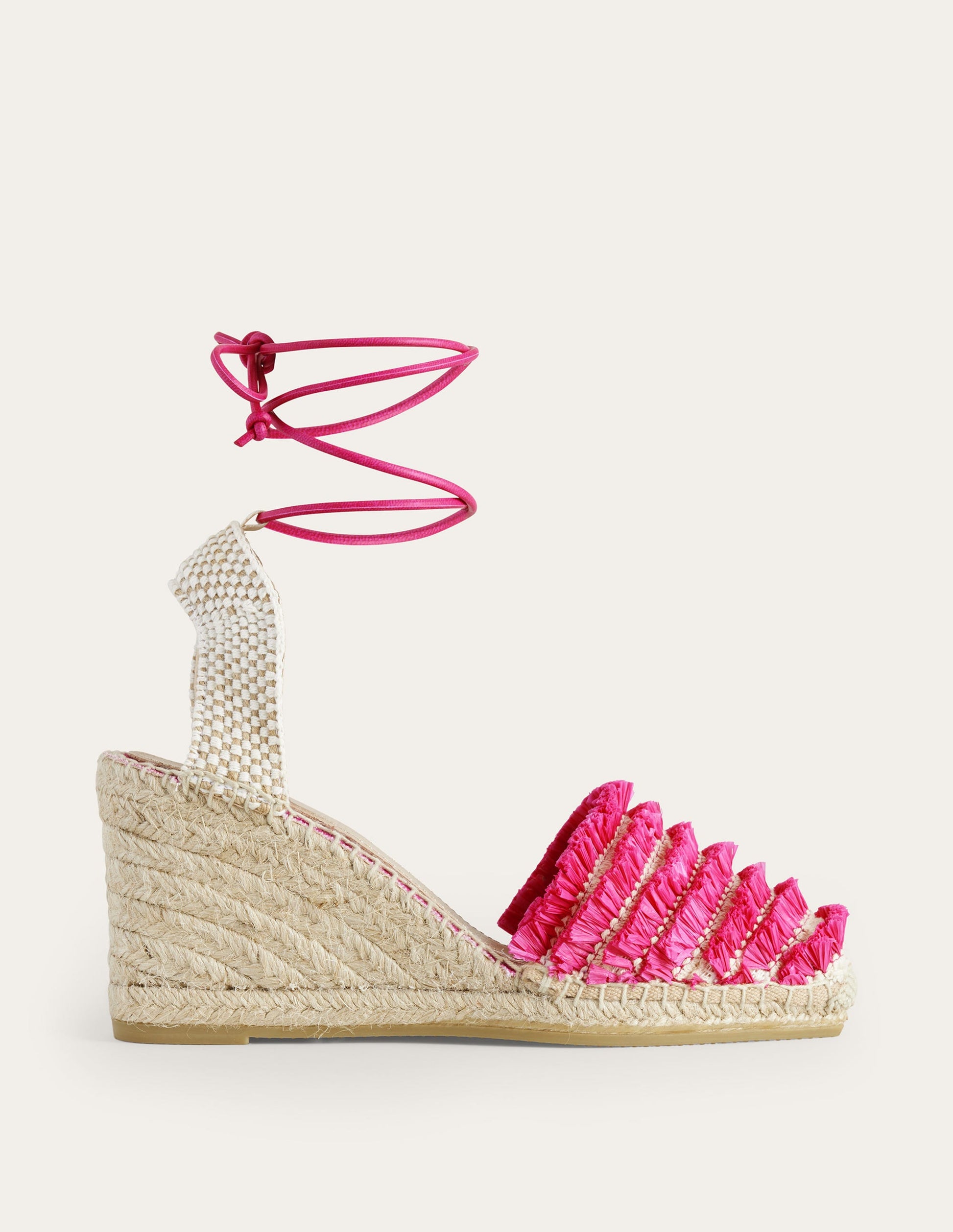 Espadrilles mit Keilabsatz und Knöchelriemchen-Festivalrosa-2