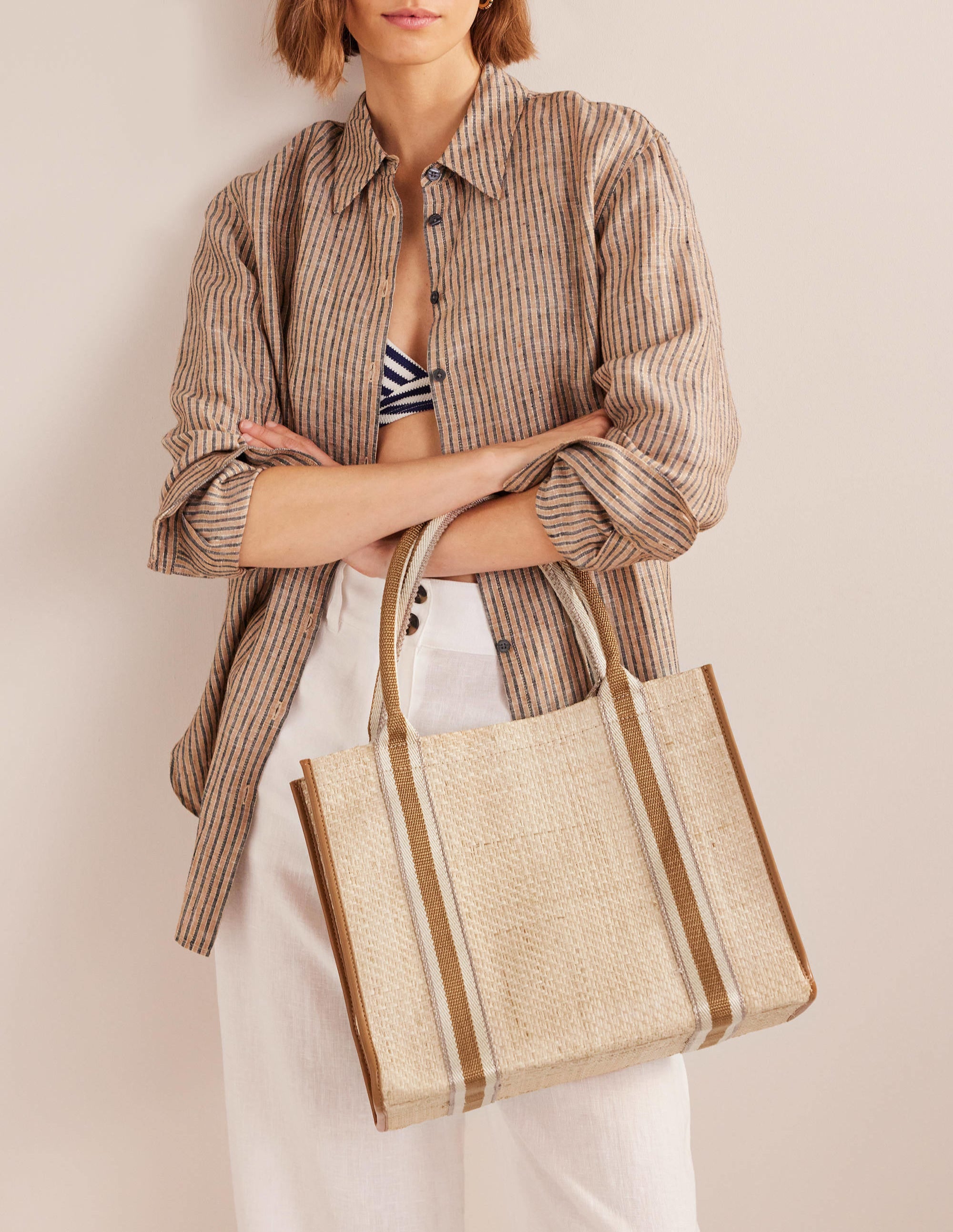 Sac cabas en raphia-Raphia - Image 2