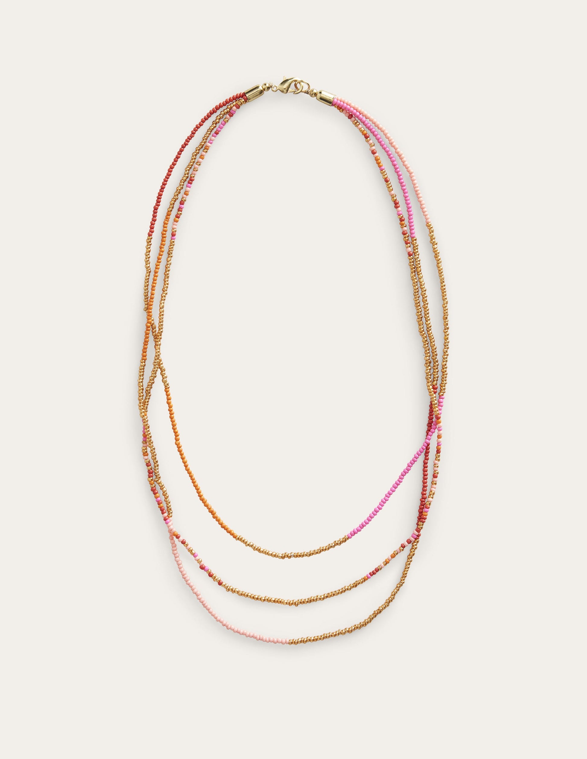 Collier en perles-Rose multi-4