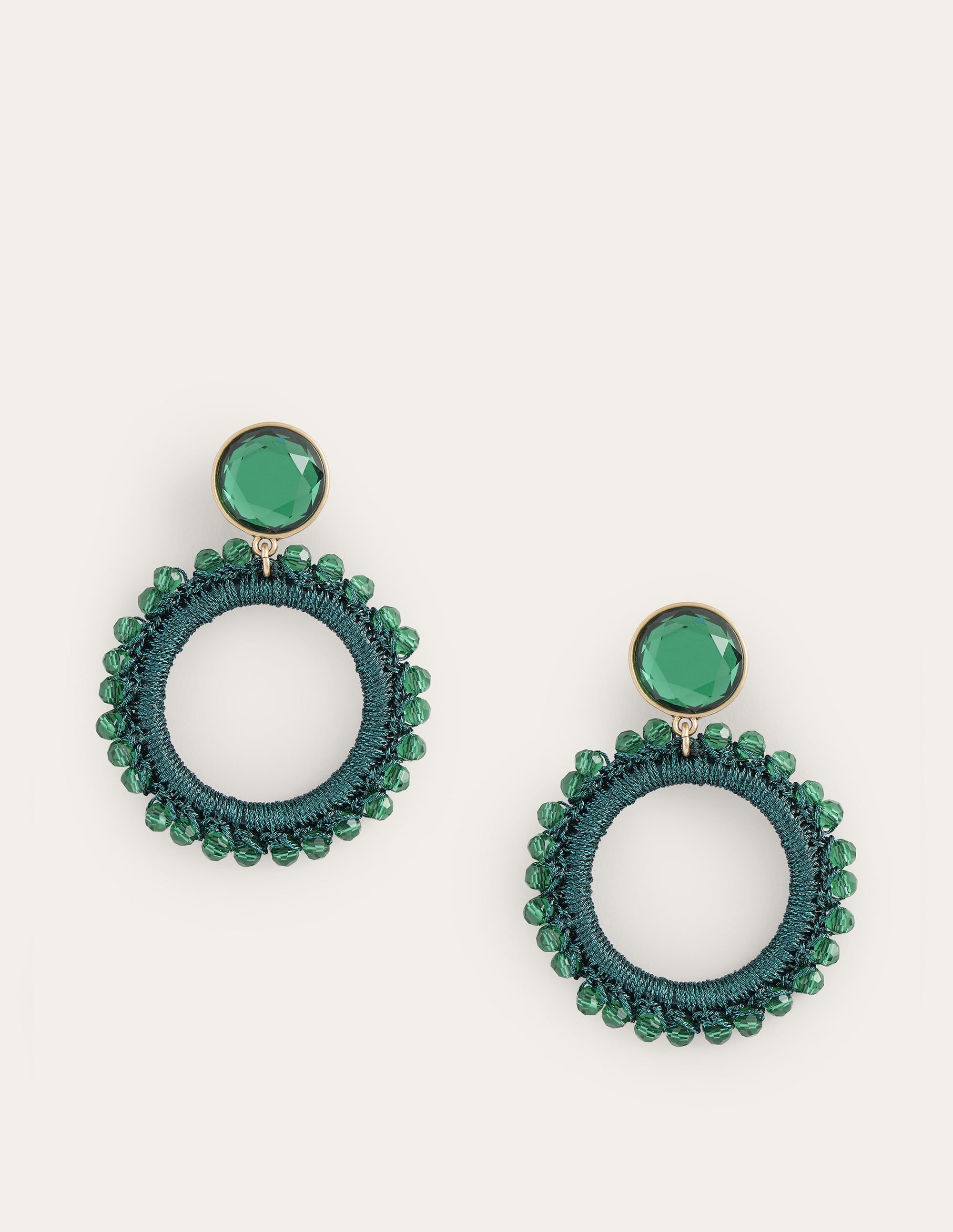 Boucles d'oreilles en perles-Vert - Image 4