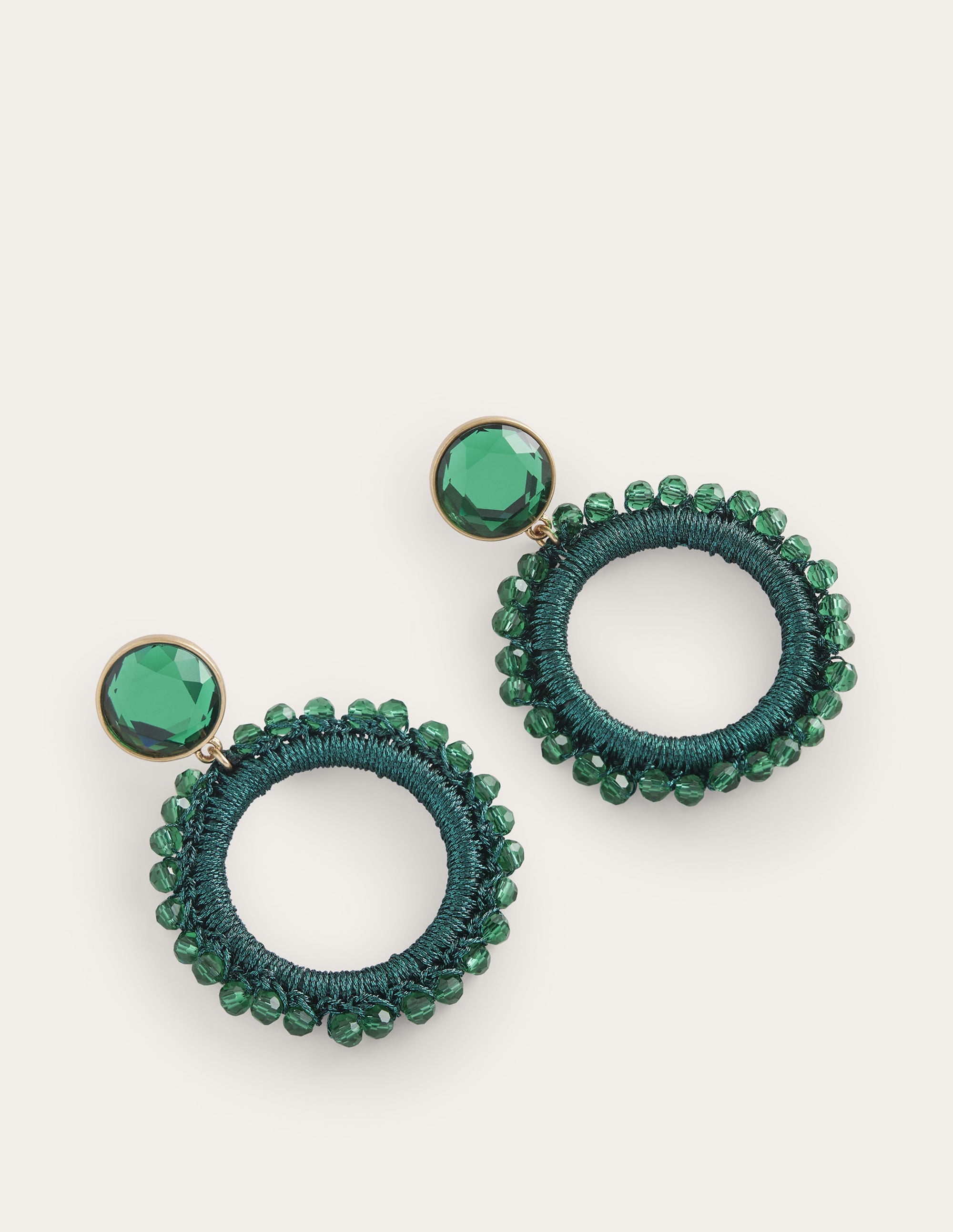 Boucles d'oreilles en perles-Vert - Image 2