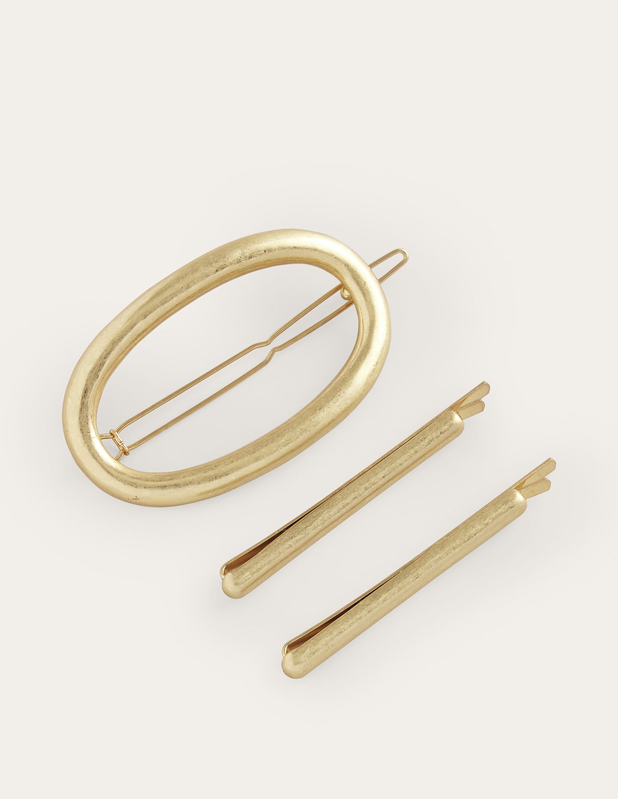 Barrette en métal martelé-Doré - Image 2