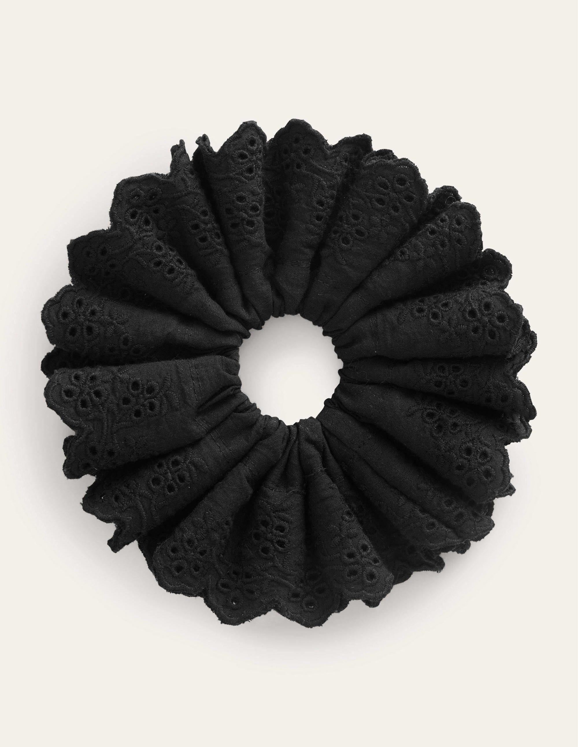 Chouchou en broderie anglaise-Noir - Image 2