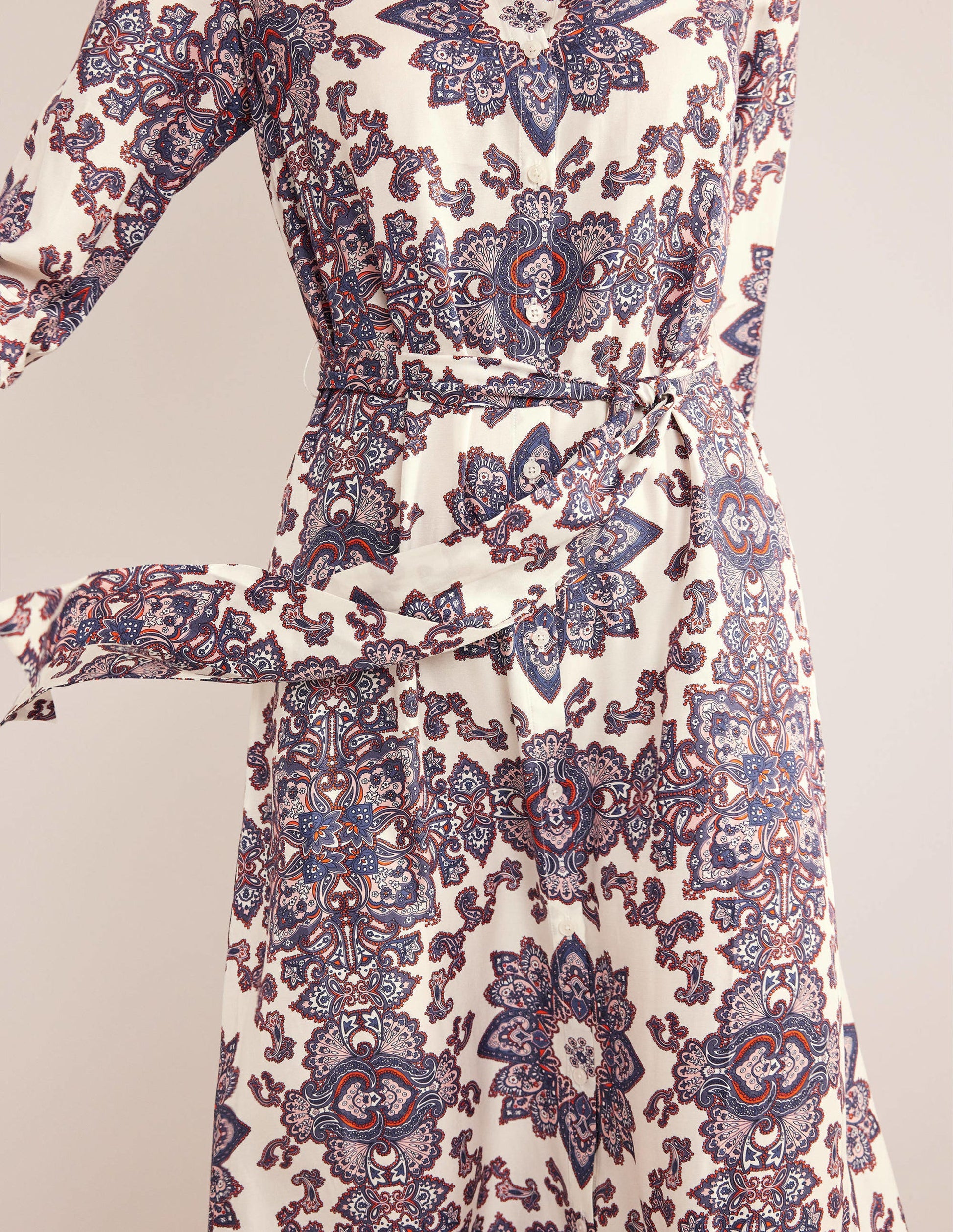 Claudia Maxi Shirt Dress-Ivory, Paradise Paisley-2
