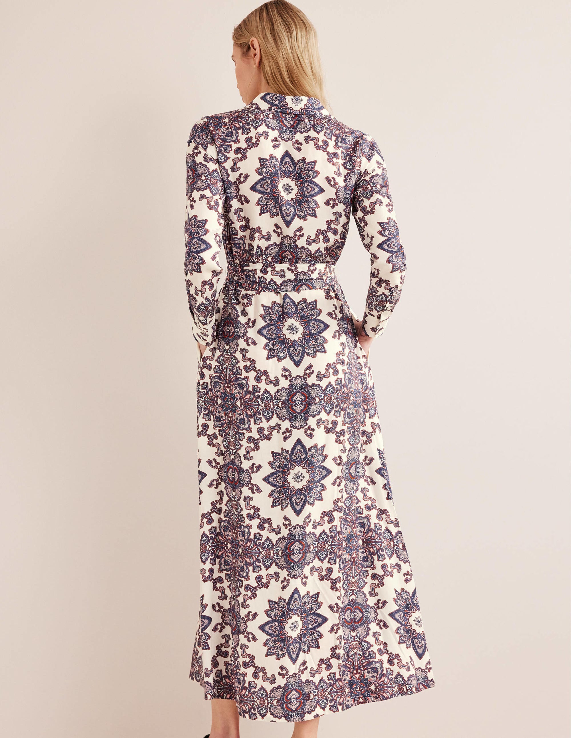 Robe-chemise longue Claudia-Ivoire, motif Paradise Paisley - Image 3