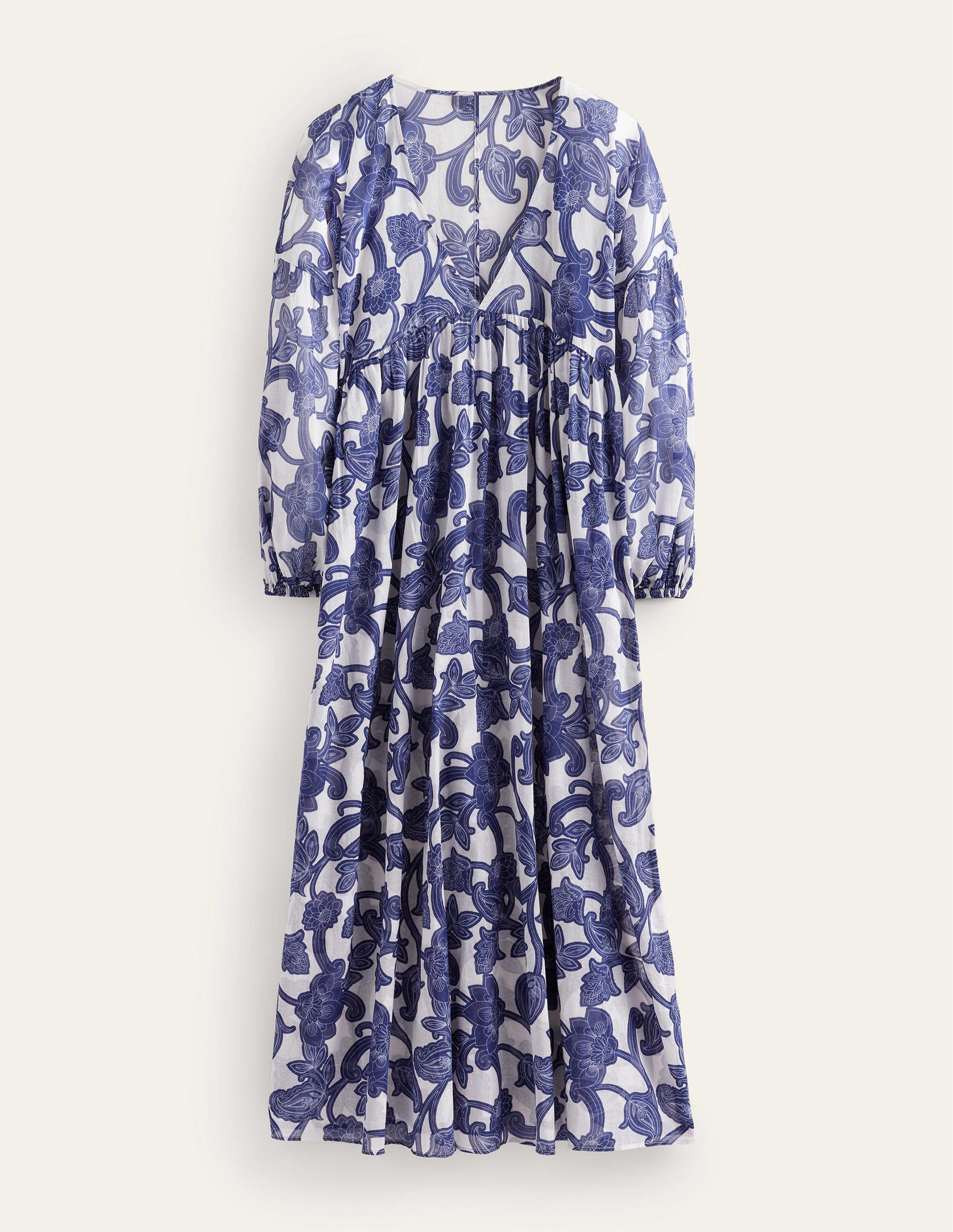 Sarah Maxi-Kaftankleid-Blaues Band, Paisley-Wirbel-5