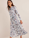 Flo Midi-Hemdblusenkleid aus Baumwolle-Nachtblau