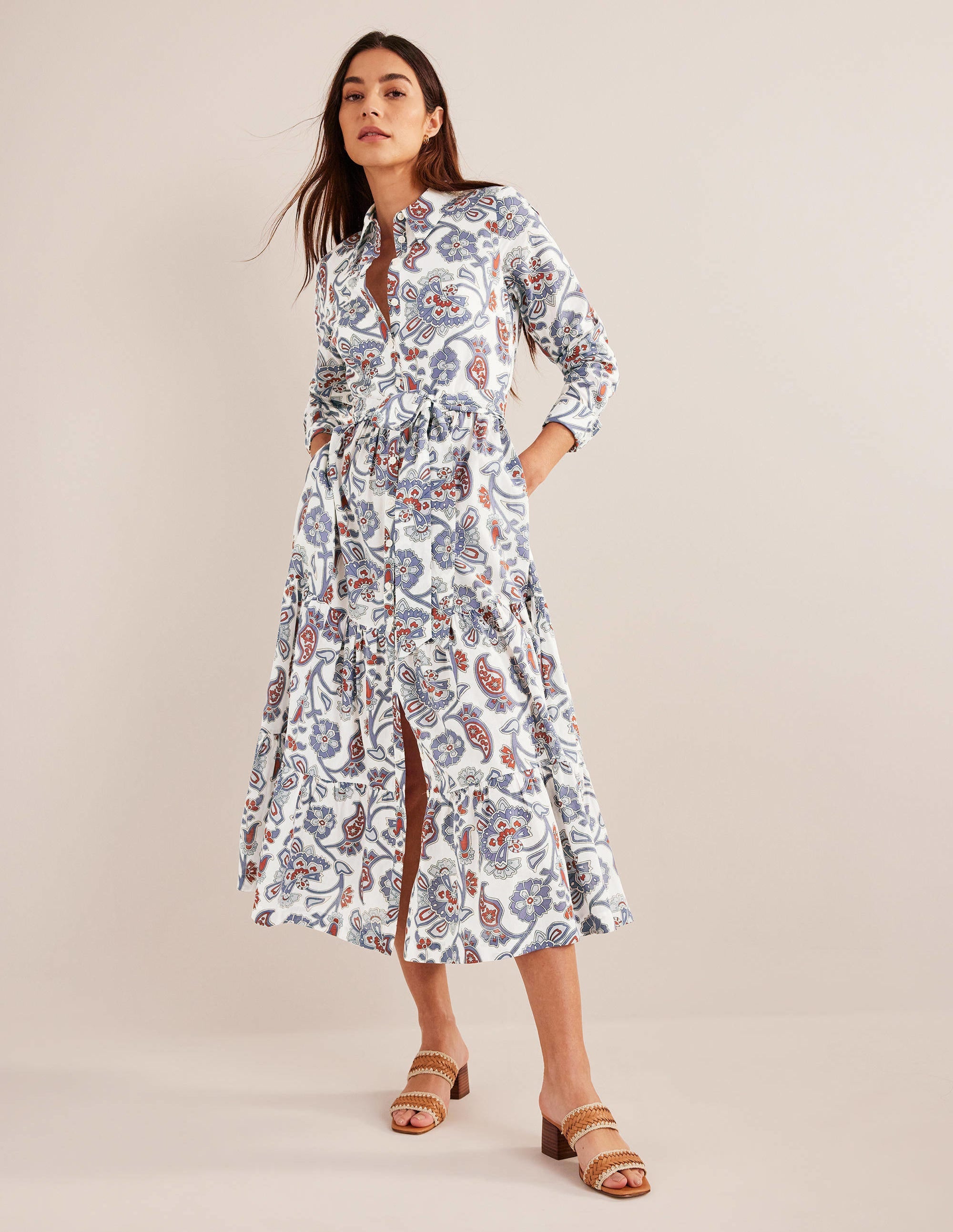 Flo Midi-Hemdblusenkleid aus Baumwolle-Nachtblau - Image 2