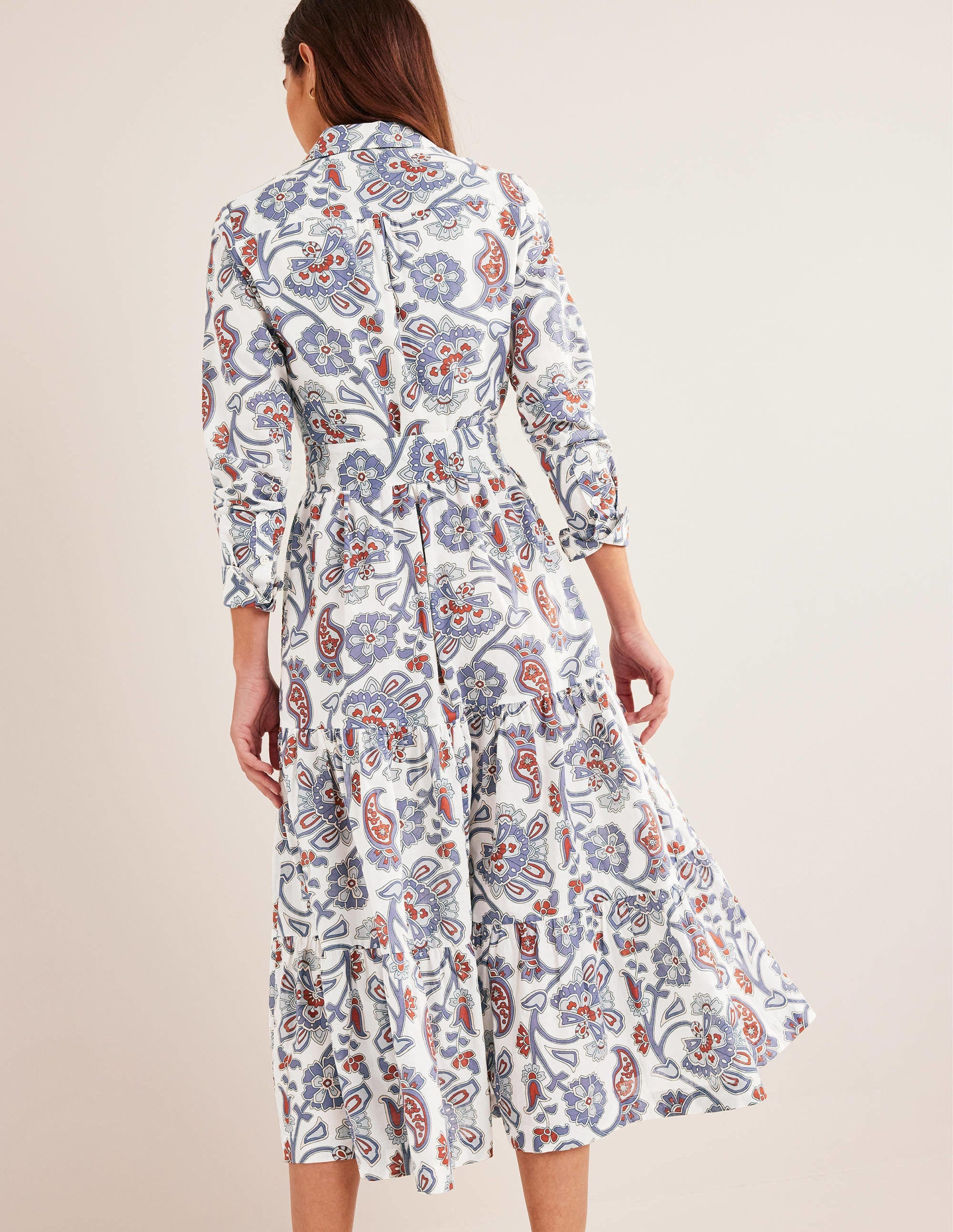 Flo Midi-Hemdblusenkleid aus Baumwolle-Nachtblau - Image 4