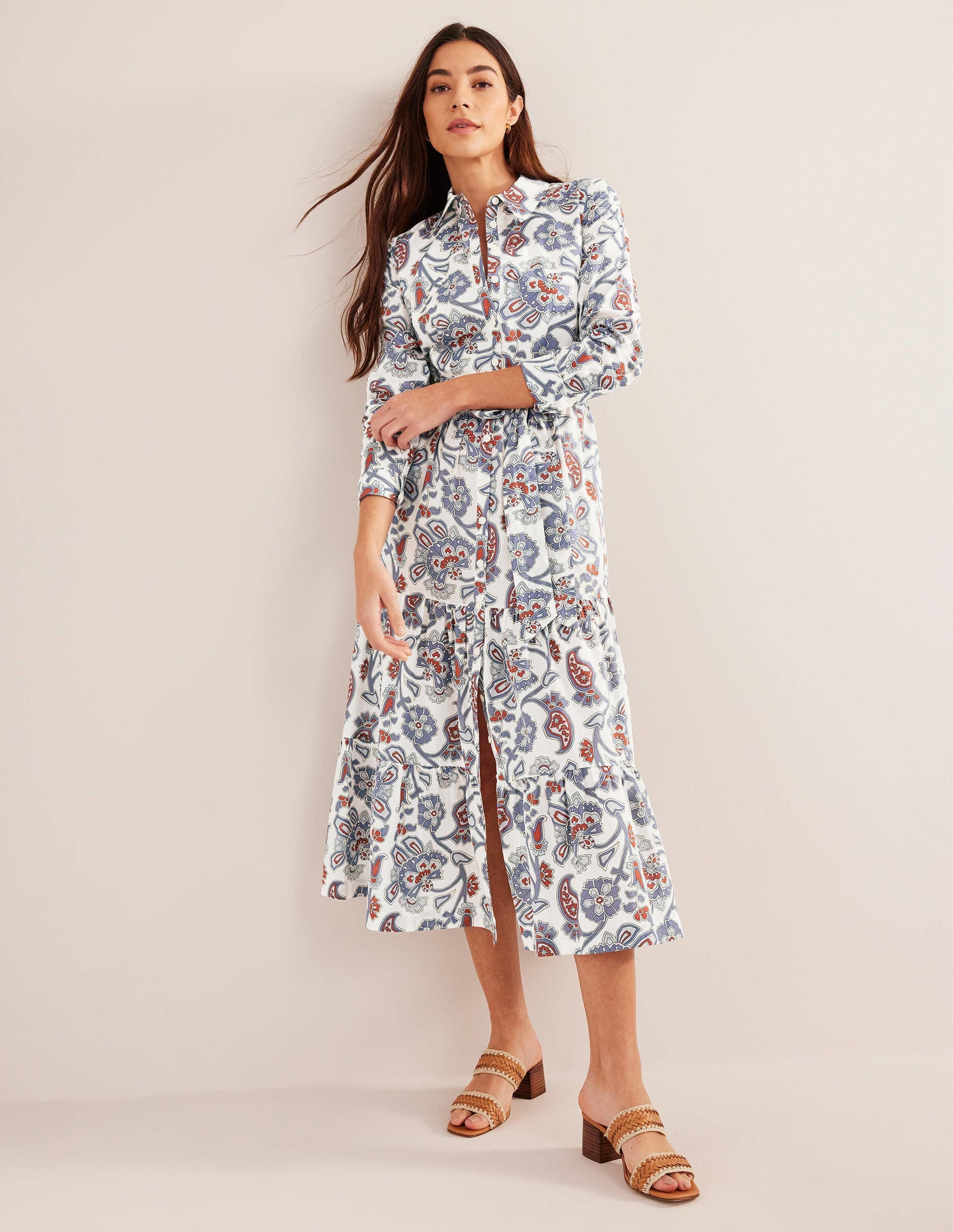 Flo Midi-Hemdblusenkleid aus Baumwolle-Nachtblau - Image 5